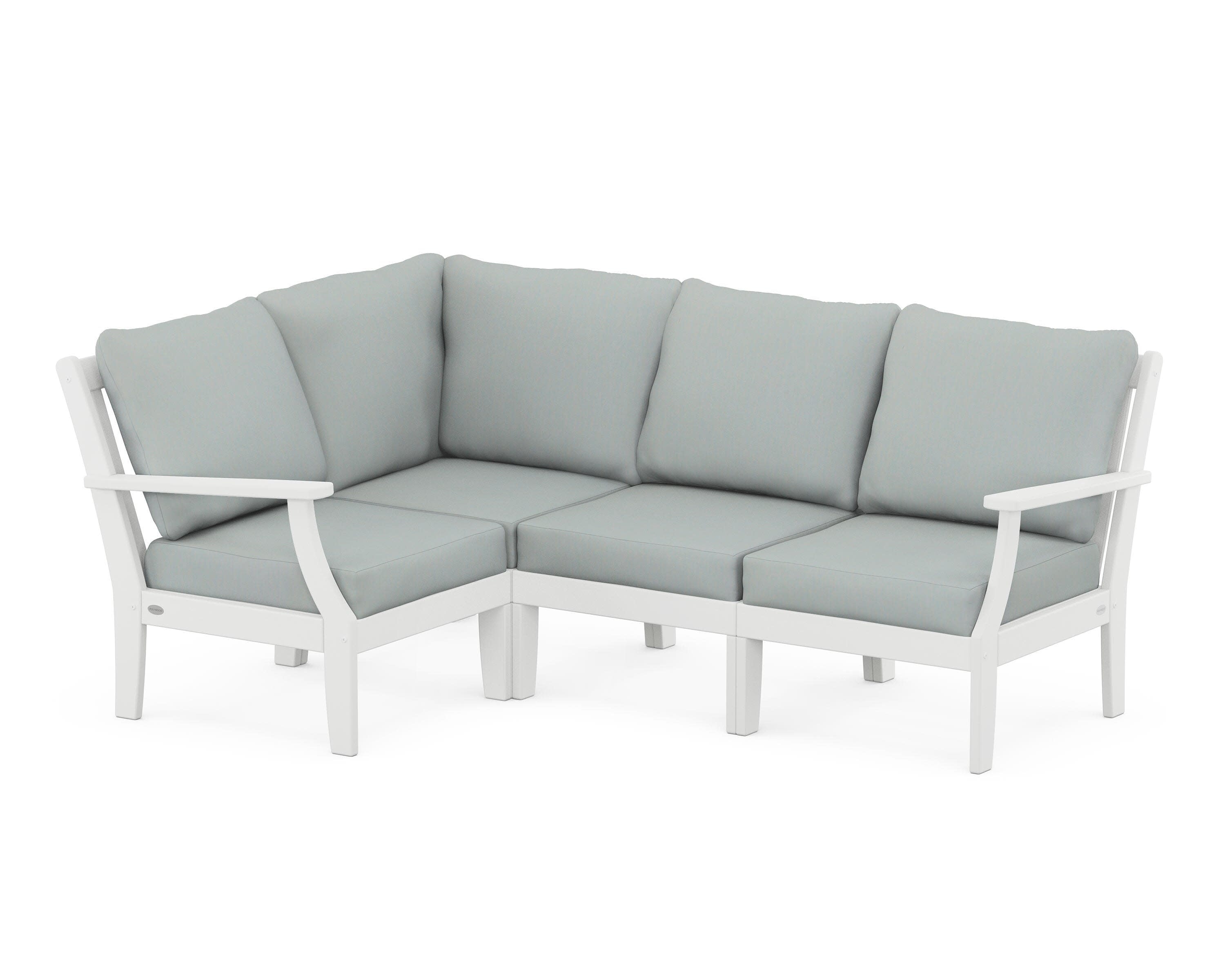 Braxton Modular 4-Piece Deep Seating Set in White / Spa