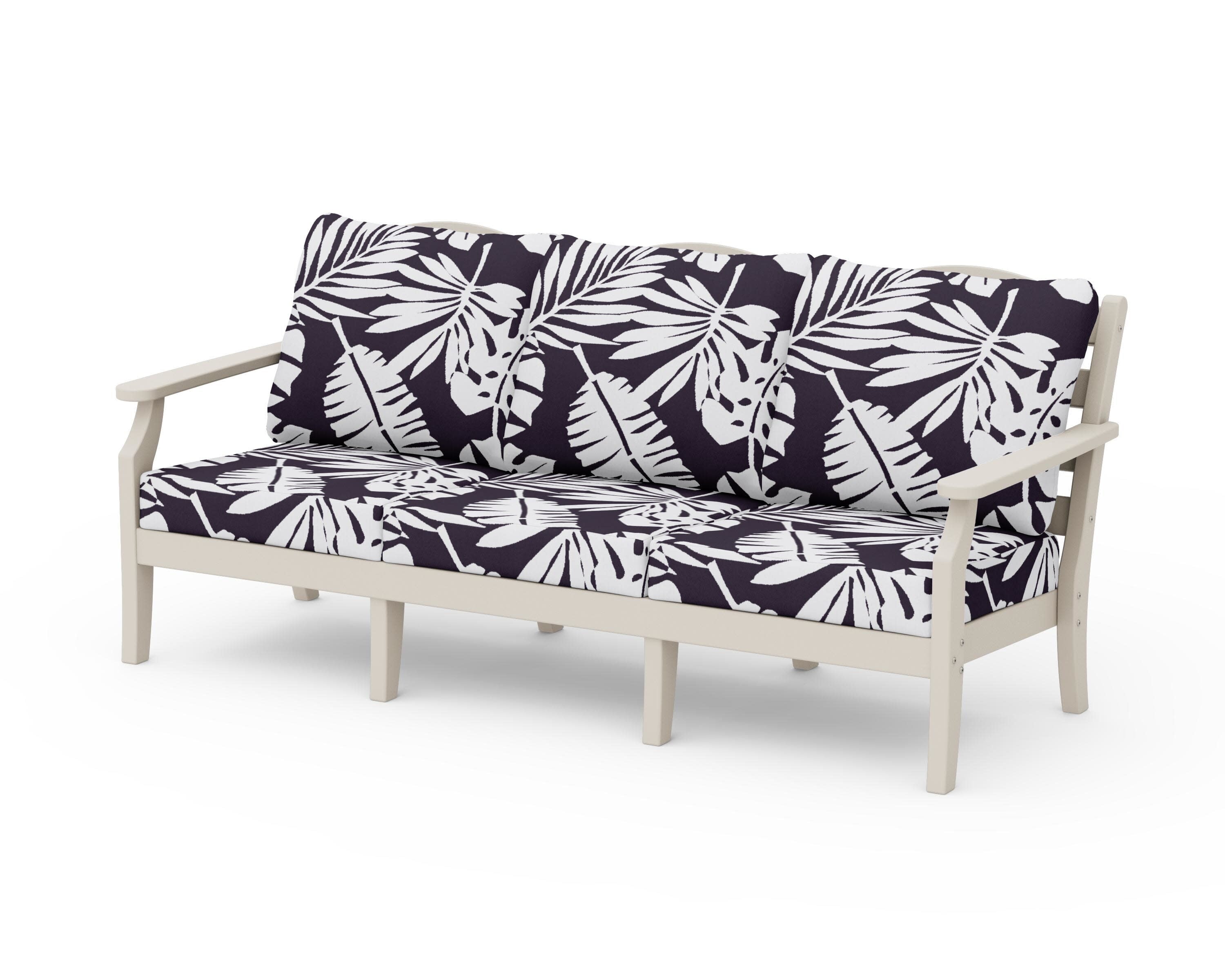 Savannah Deep Seating Sofa in Sand / Leaf Navy