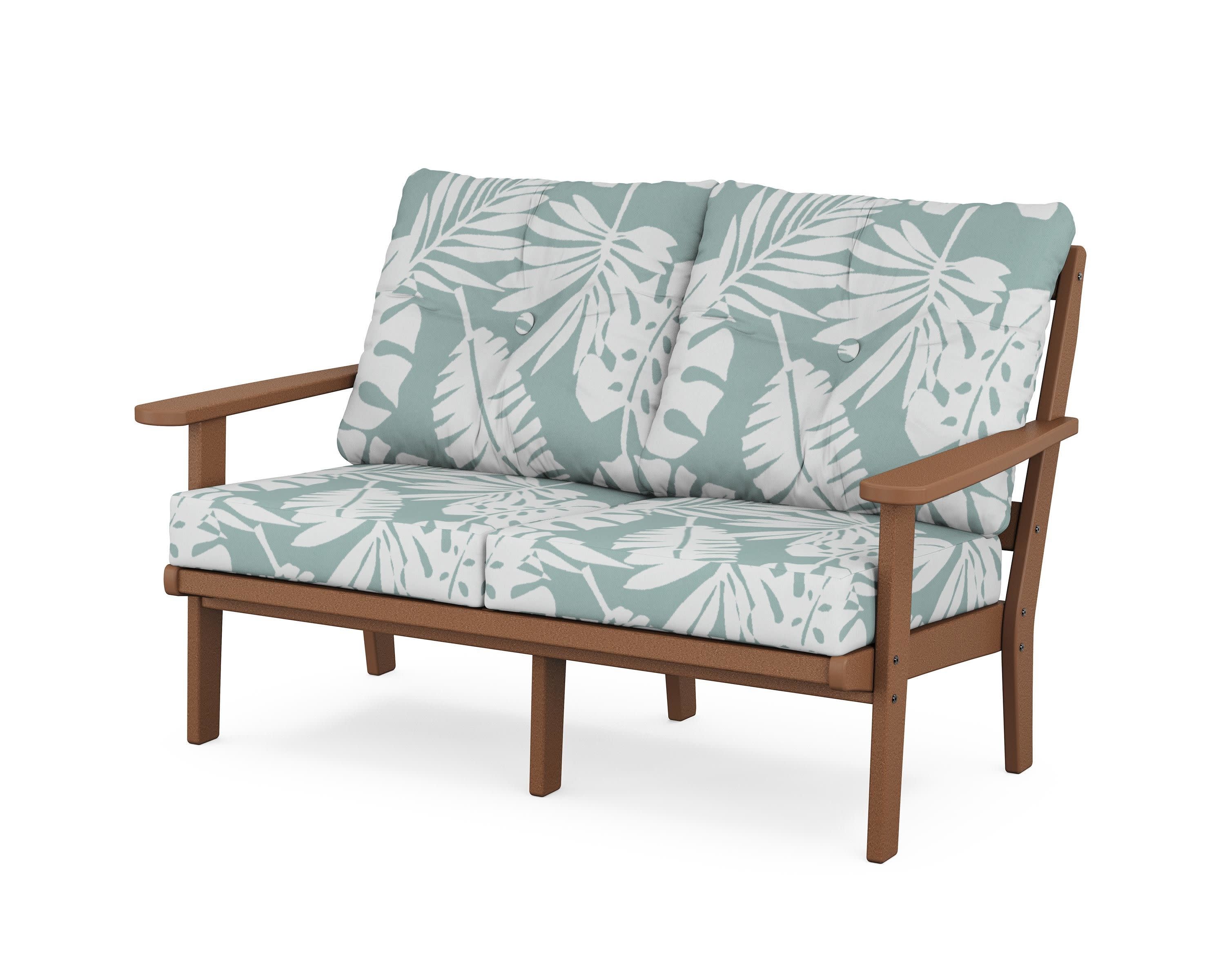 Mission Deep SeatingLoveseat in Teak / Leaf Glacier Spa