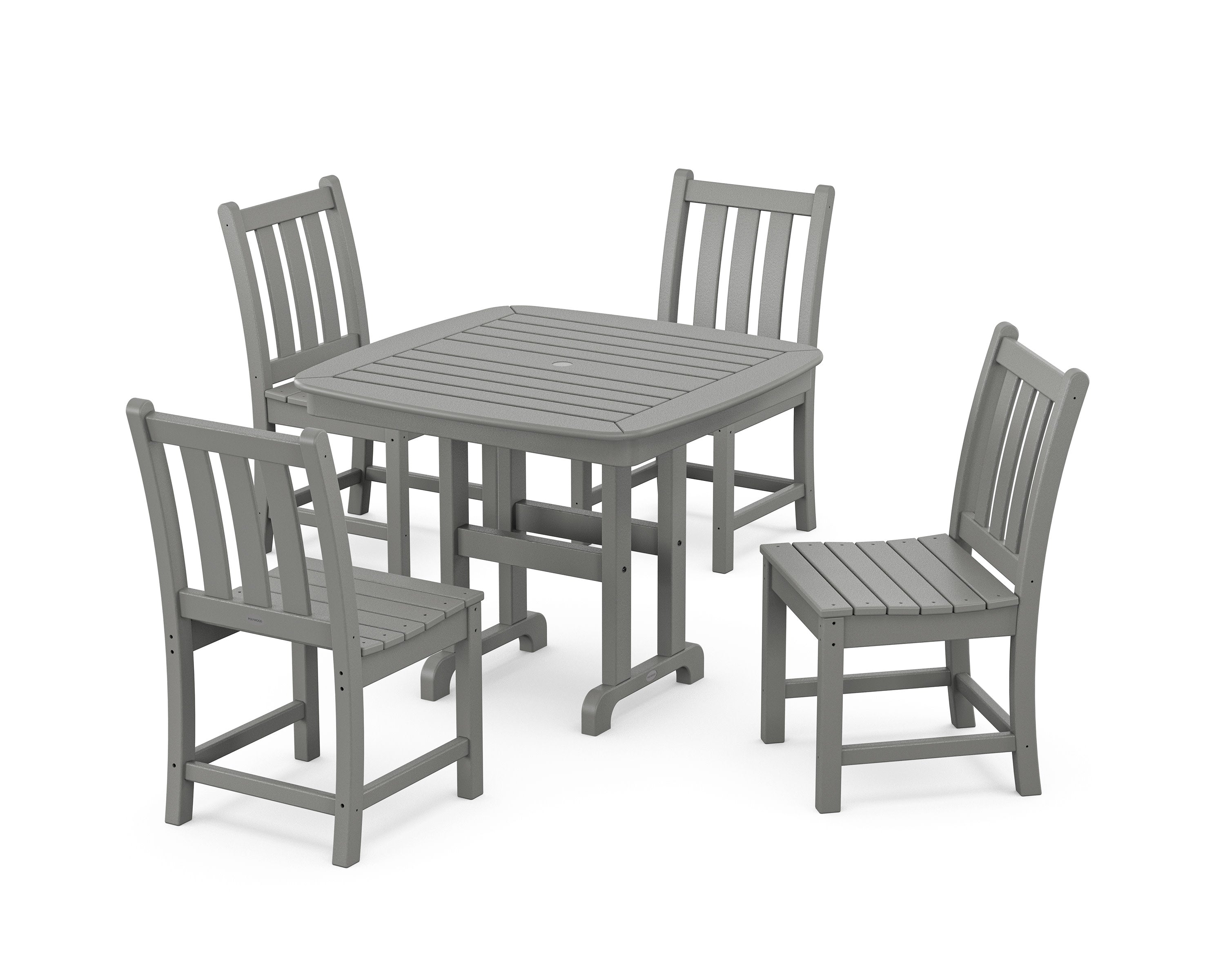 Traditional Garden Side Chair 5-Piece Dining Set in Slate Grey