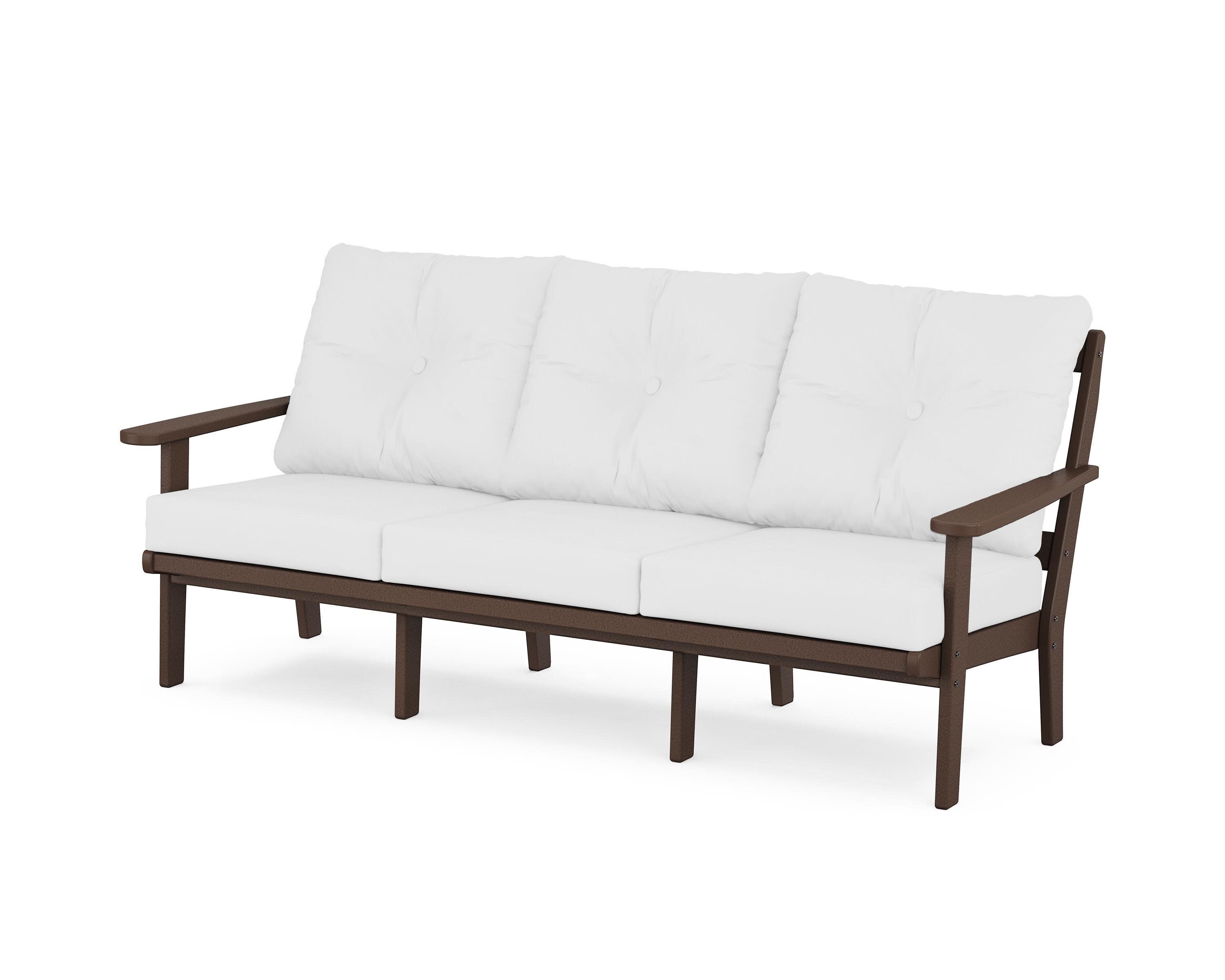 Mission Deep Seating Sofa in Mahogany / Natural