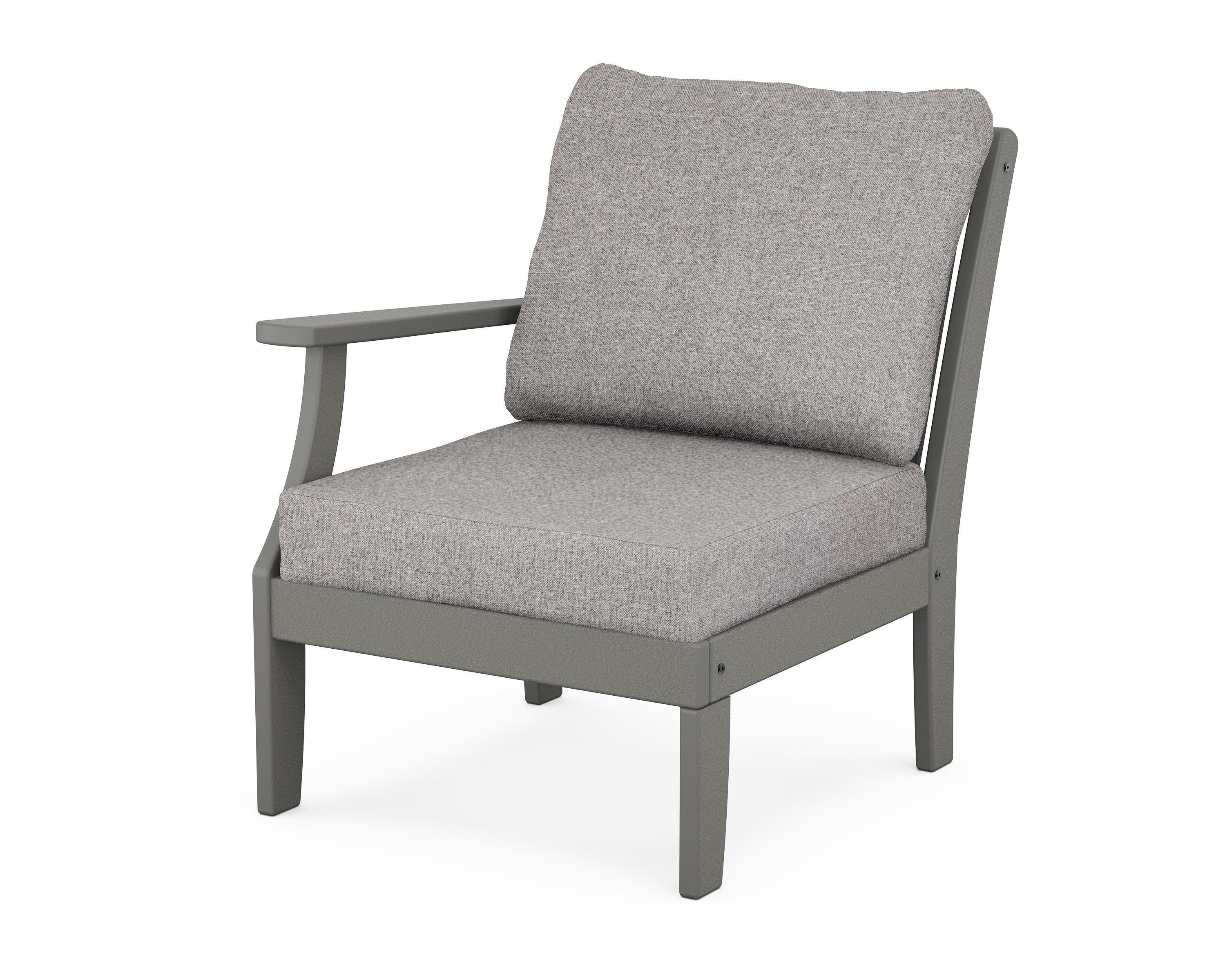 Braxton Modular Left Arm Chair in Slate Grey / Grey Mist