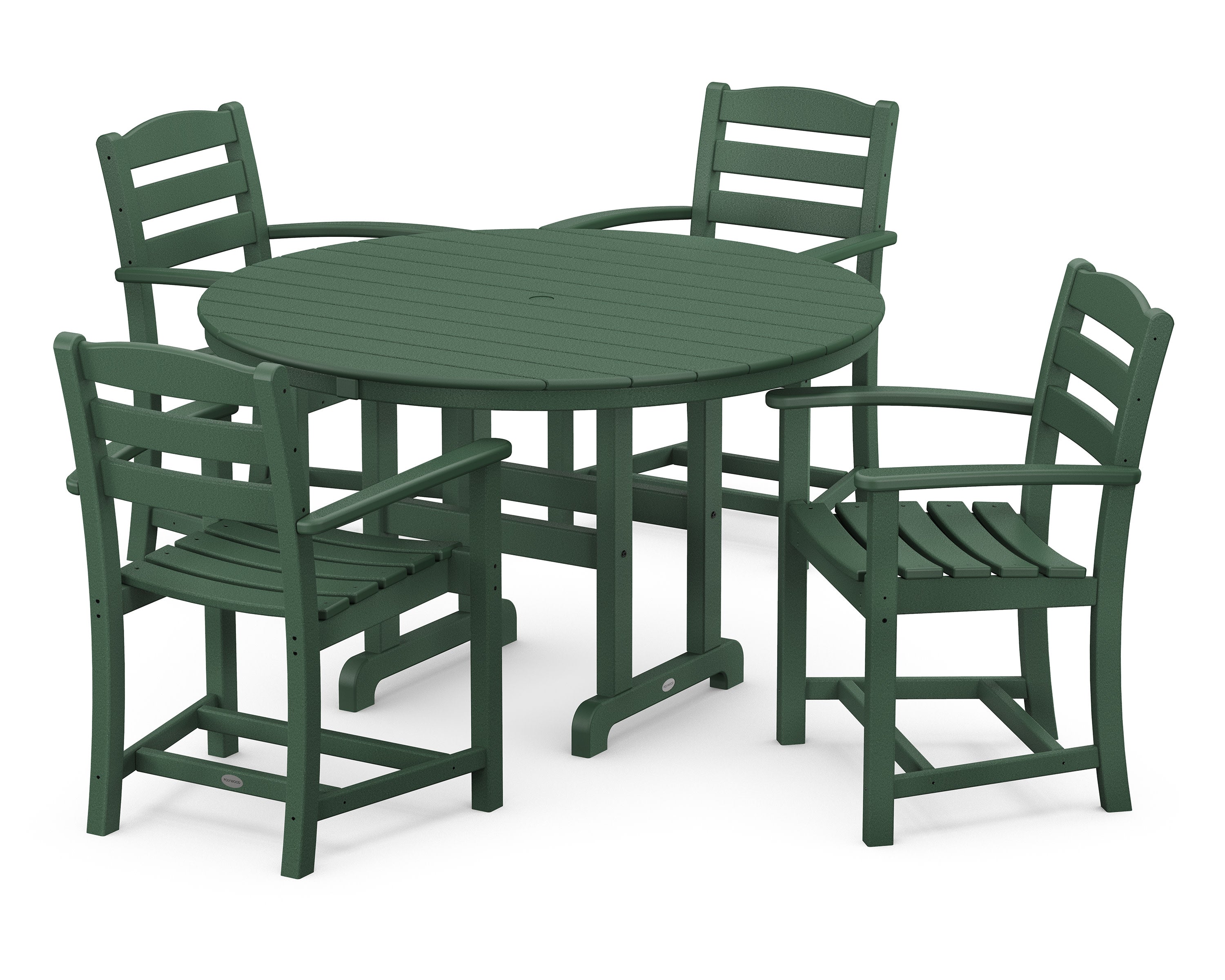 La Casa Caf 5-Piece Round Farmhouse Dining Set in Green