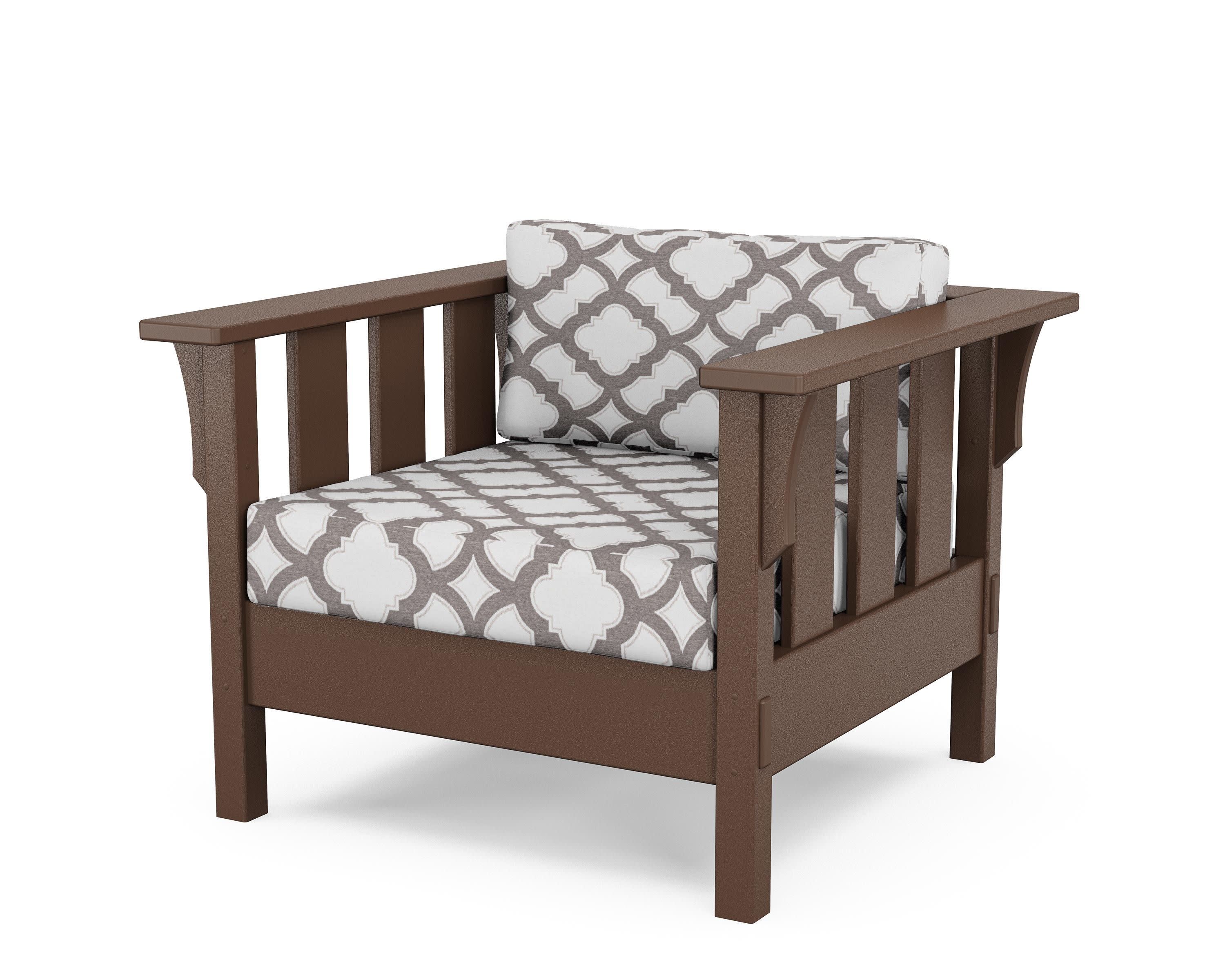 Acadia Deep Seating Chair in Mahogany / Trellis Grey Mist