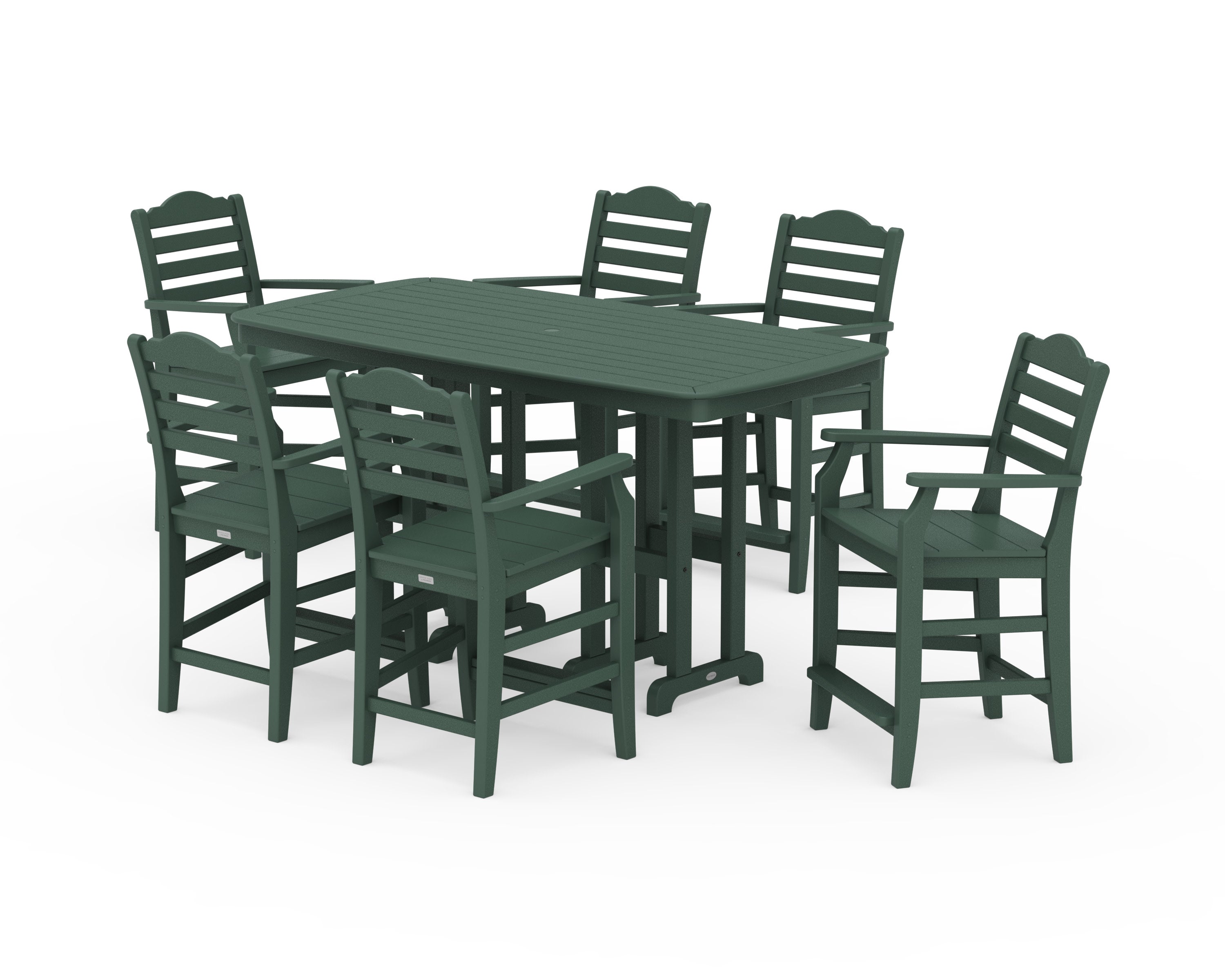 Savannah Arm Chair 7-Piece Counter Set in Green