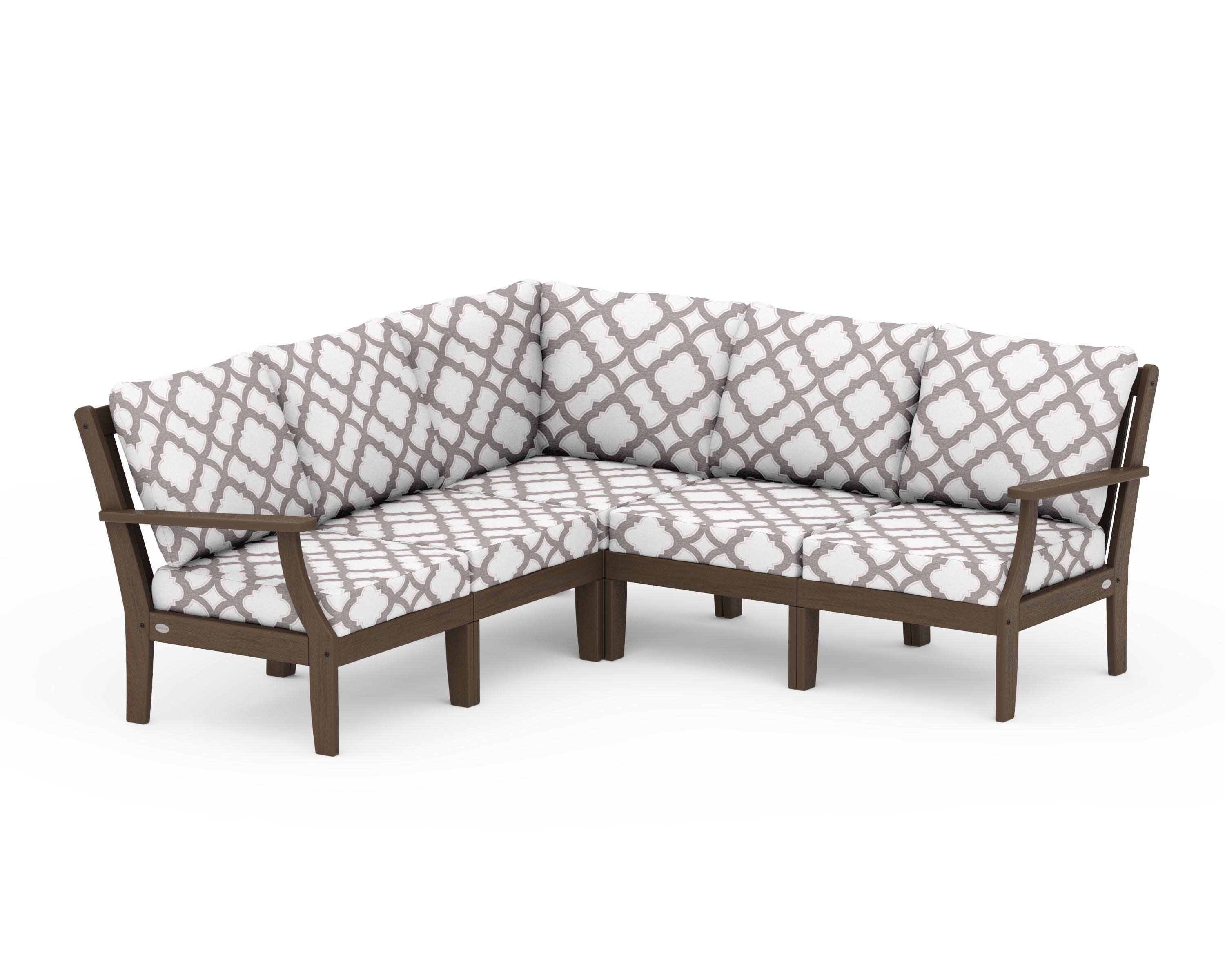 Braxton Modular 5-Piece Deep Seating Set in Kona / Trellis Grey Mist