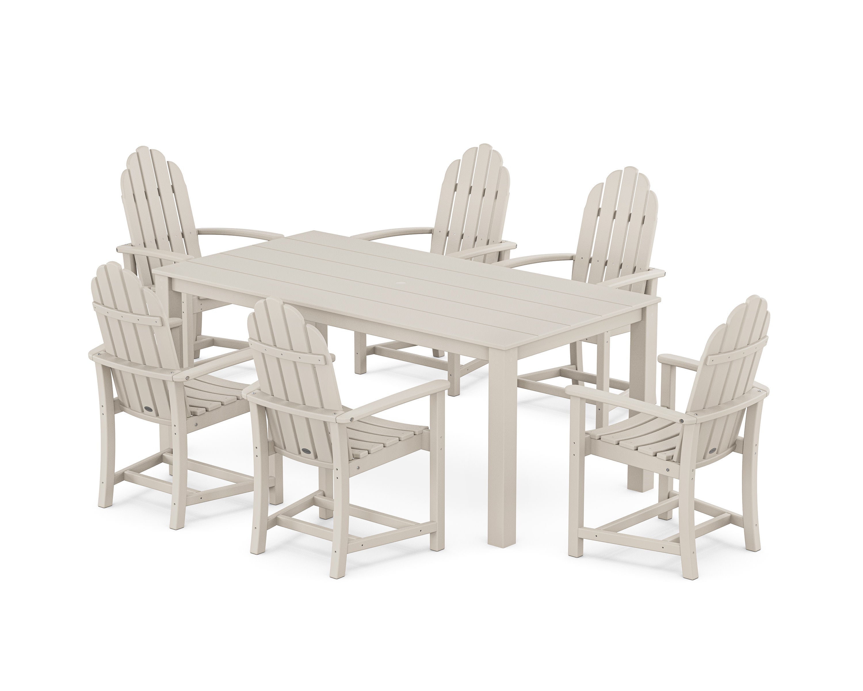 Classic Adirondack 7-Piece Parsons Dining Set in Sand