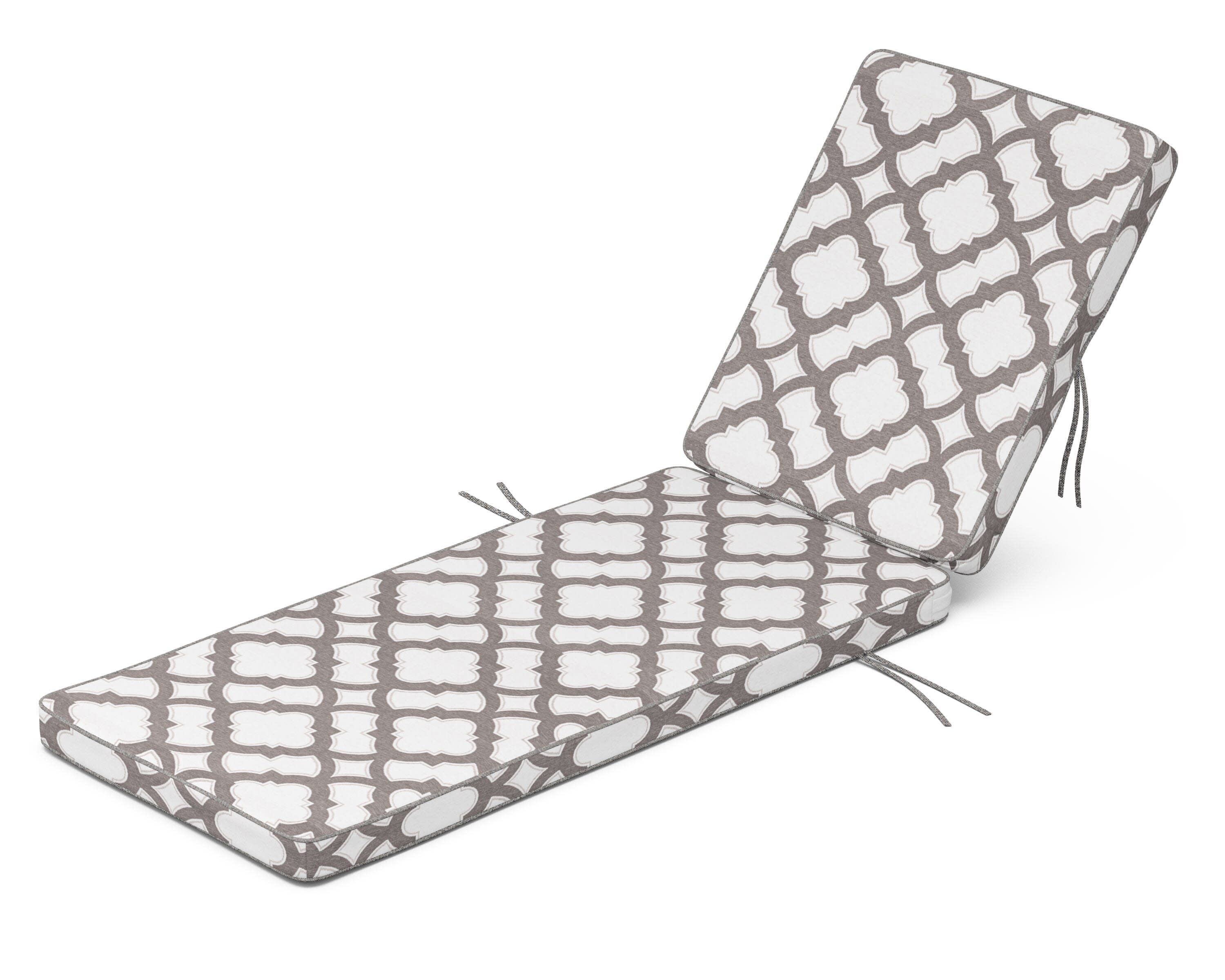 Acadia Chaise Cushion in Trellis Grey Mist