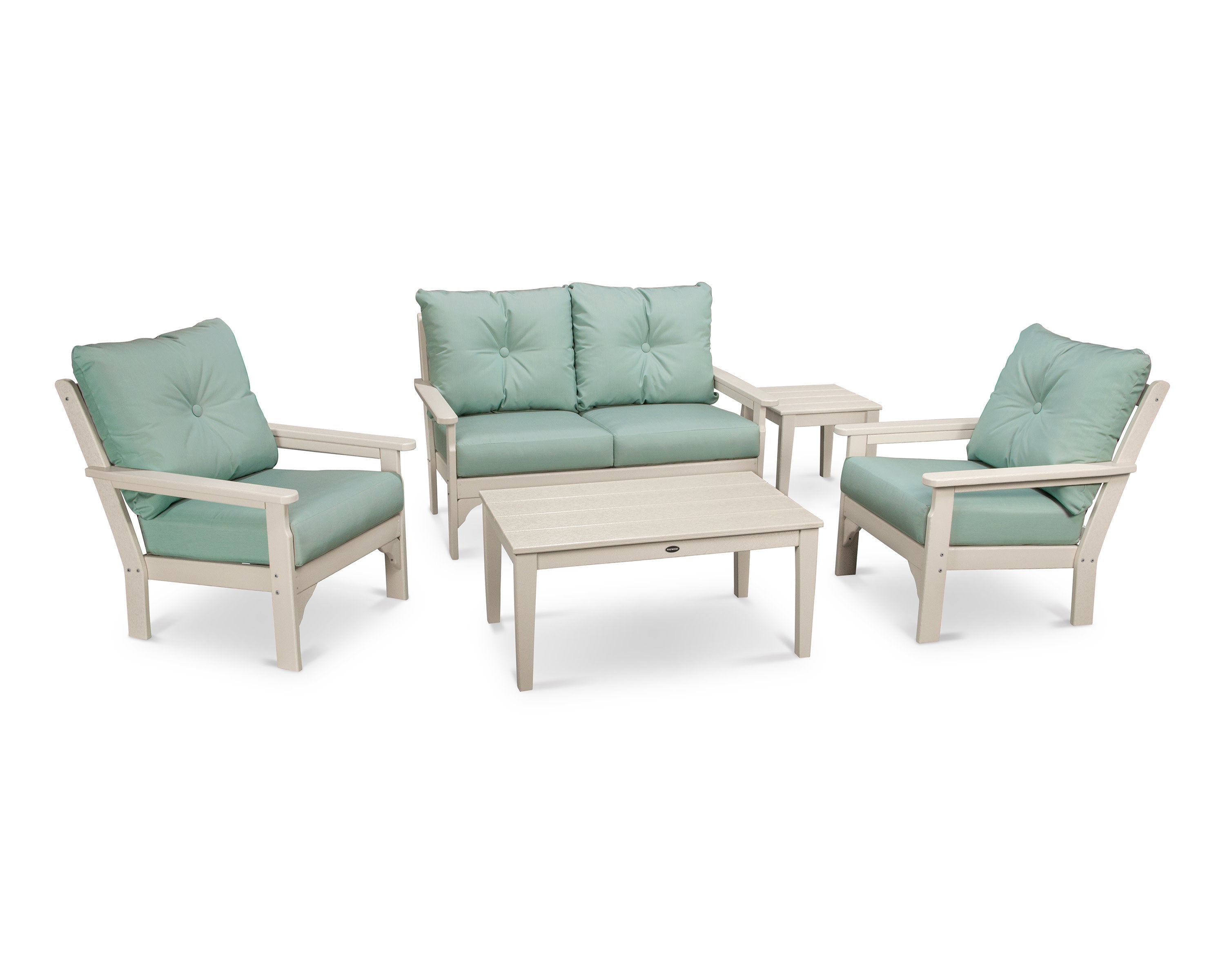 Vineyard 5-Piece Deep Seating Set in Sand / Spa