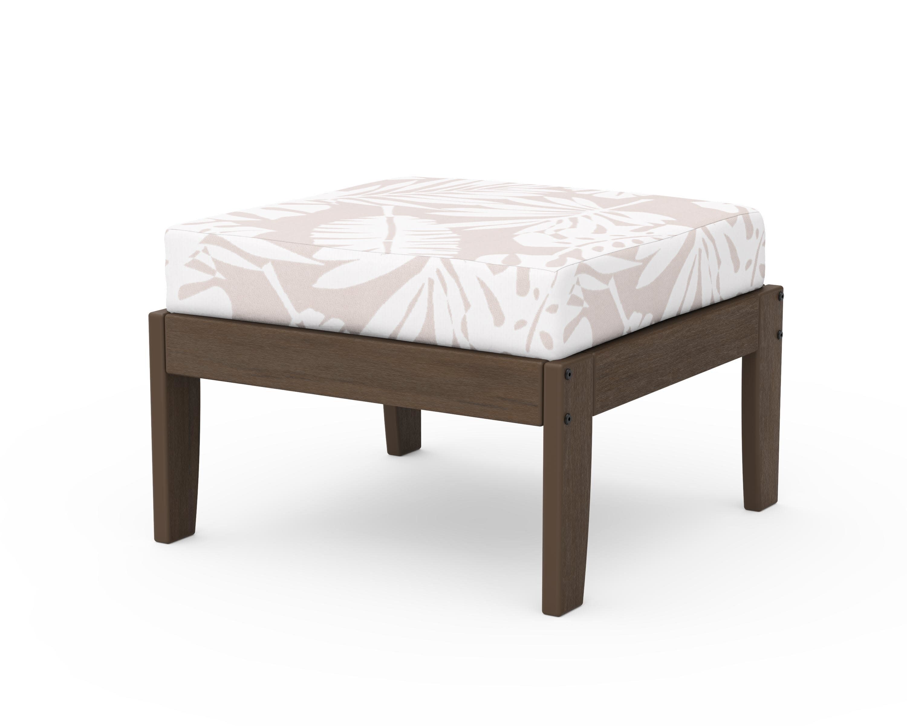 Modular Ottoman - Classic in Kona / Leaf Dune Burlap
