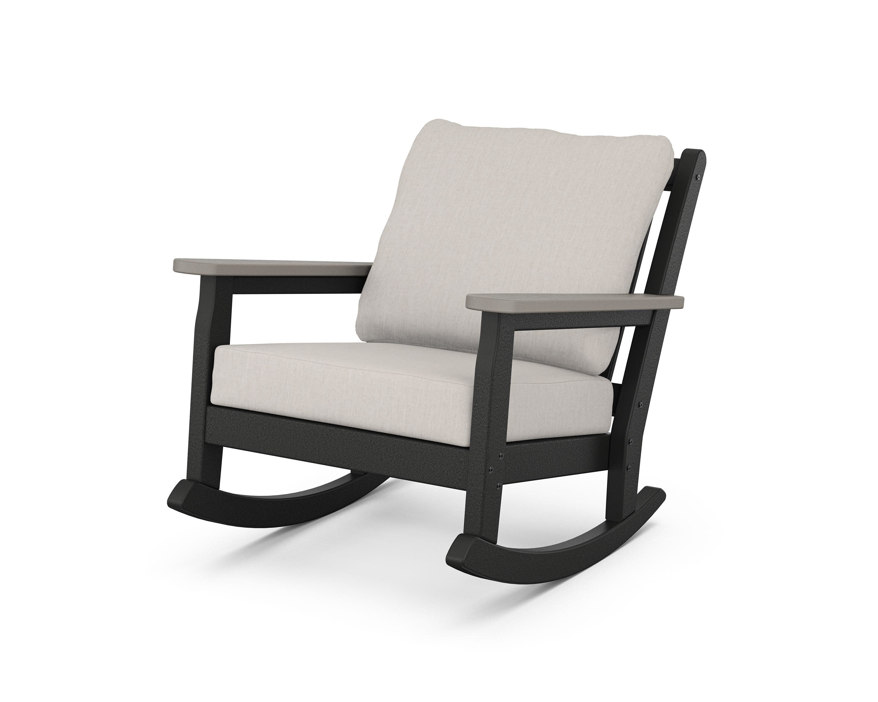Chippendale Deep Seating Rocking Chair in Black / Driftwood / Cast Ash
