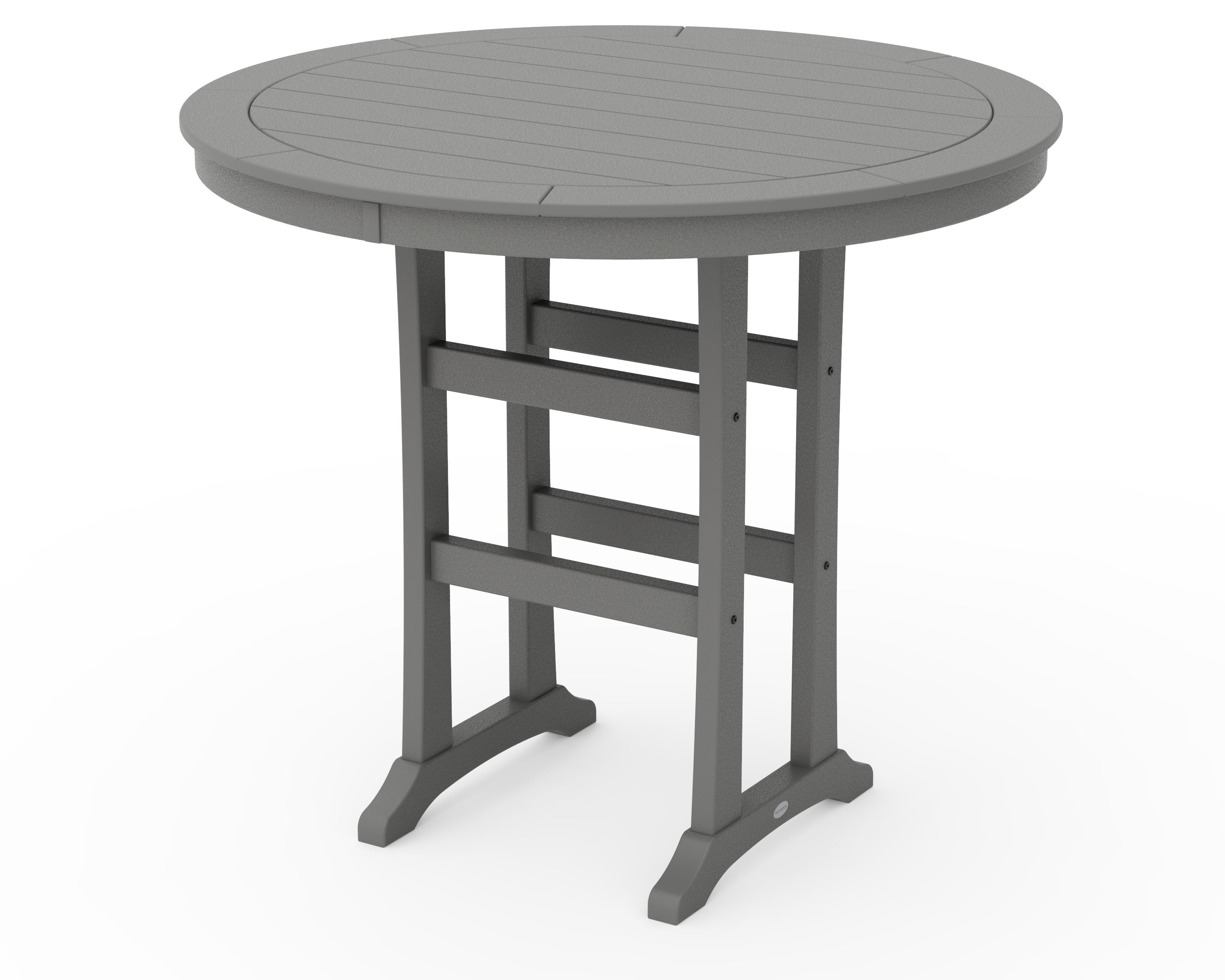 Nautical Round Bar Table w/ No Hole in Slate Grey