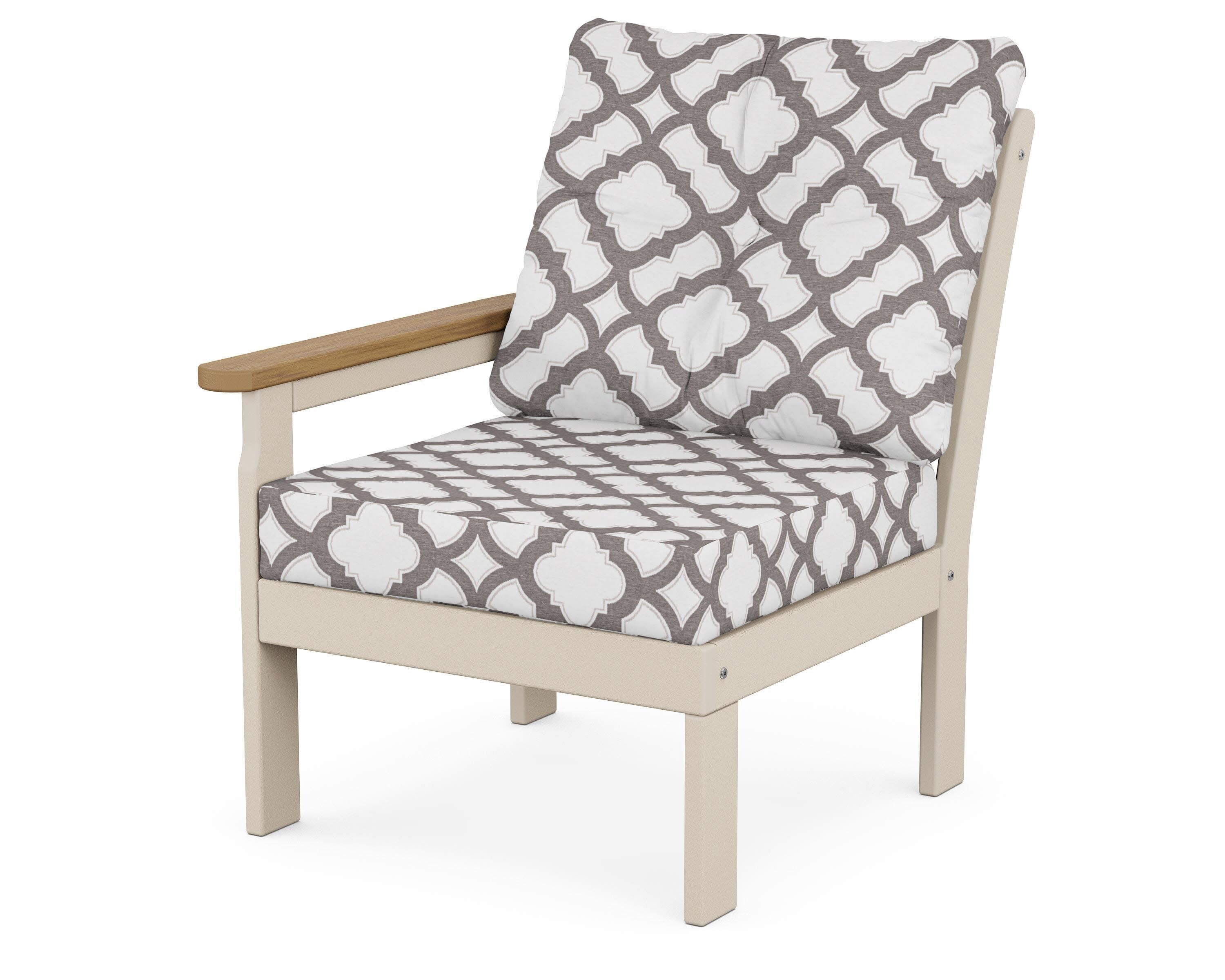 Vineyard Modular Left Arm Chair in Sand / Natural / Trellis Grey Mist