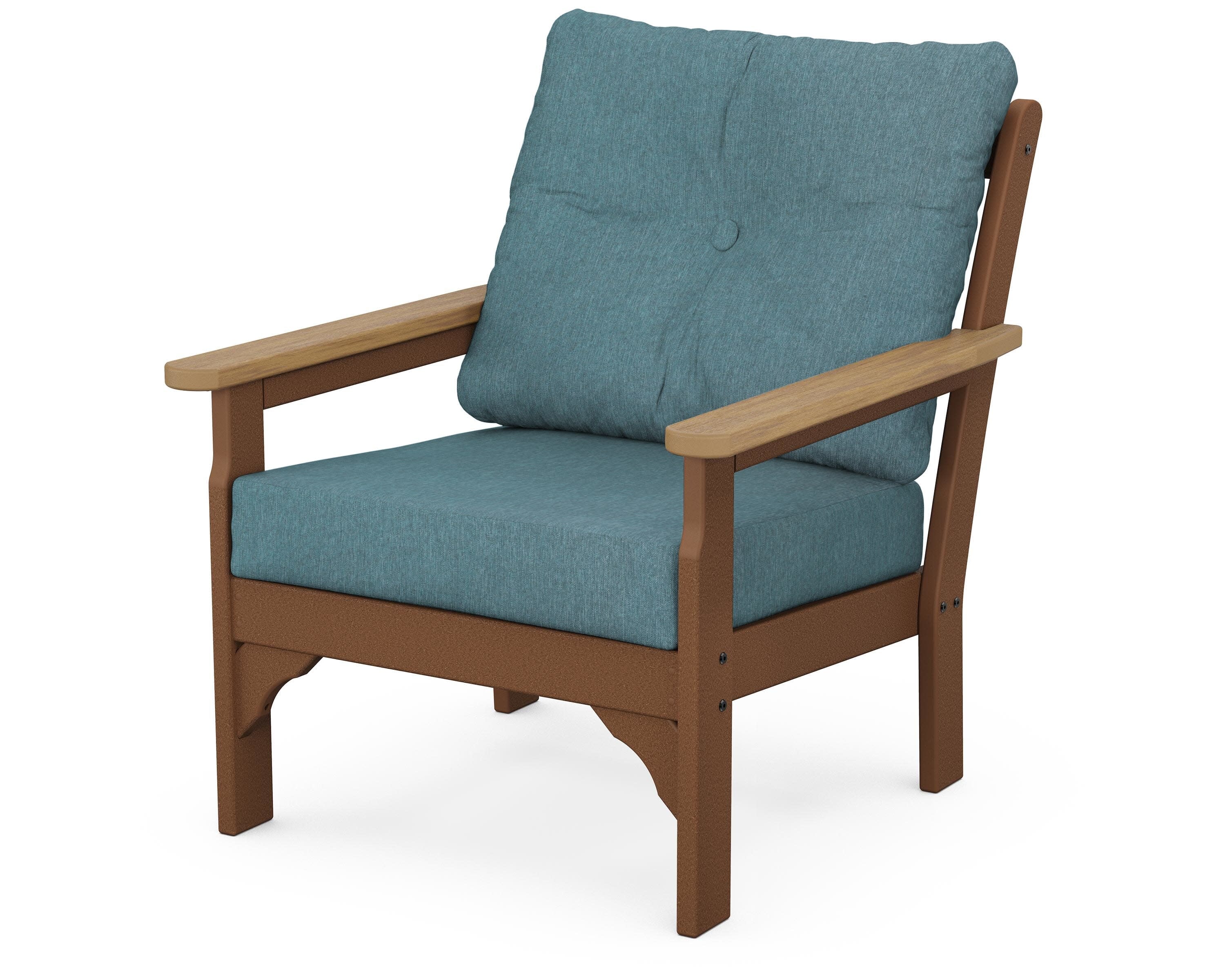 Vineyard Deep Seating Chair in Teak / Natural / Ocean Teal