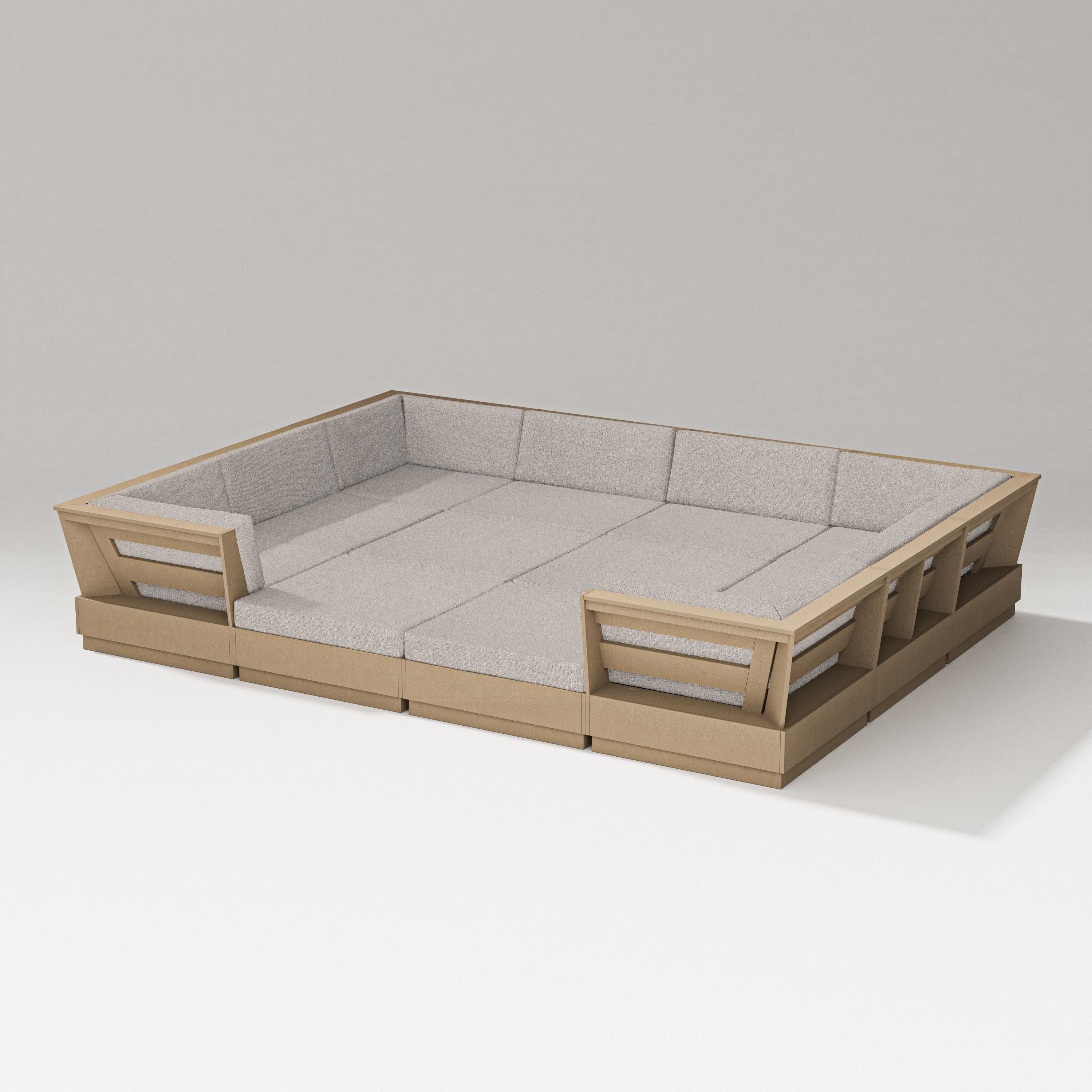 Elevate 12-Piece Pit Sectional in Vintage Sahara / Weathered Tweed