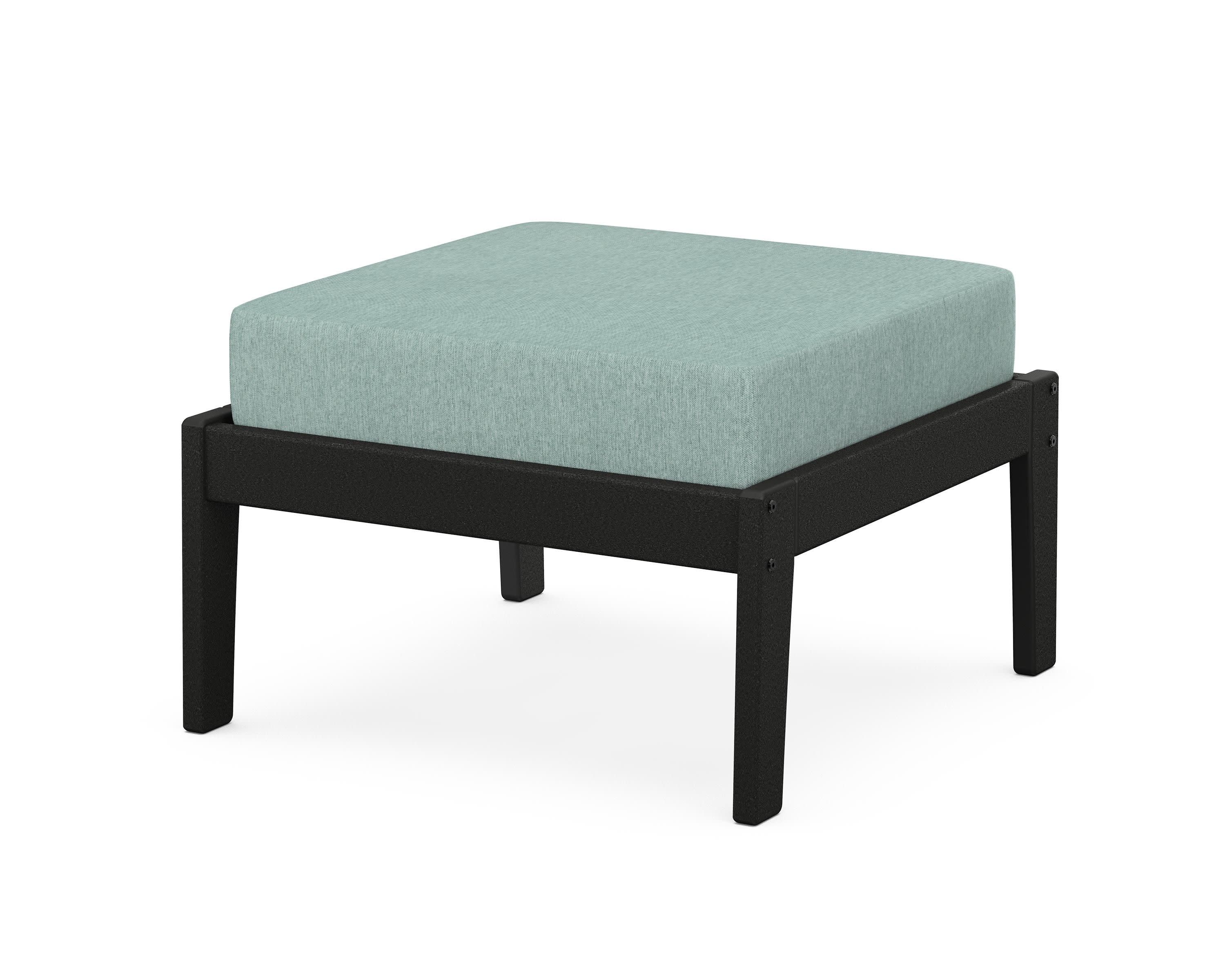 Deep Seating Ottoman in Black / Glacier Spa