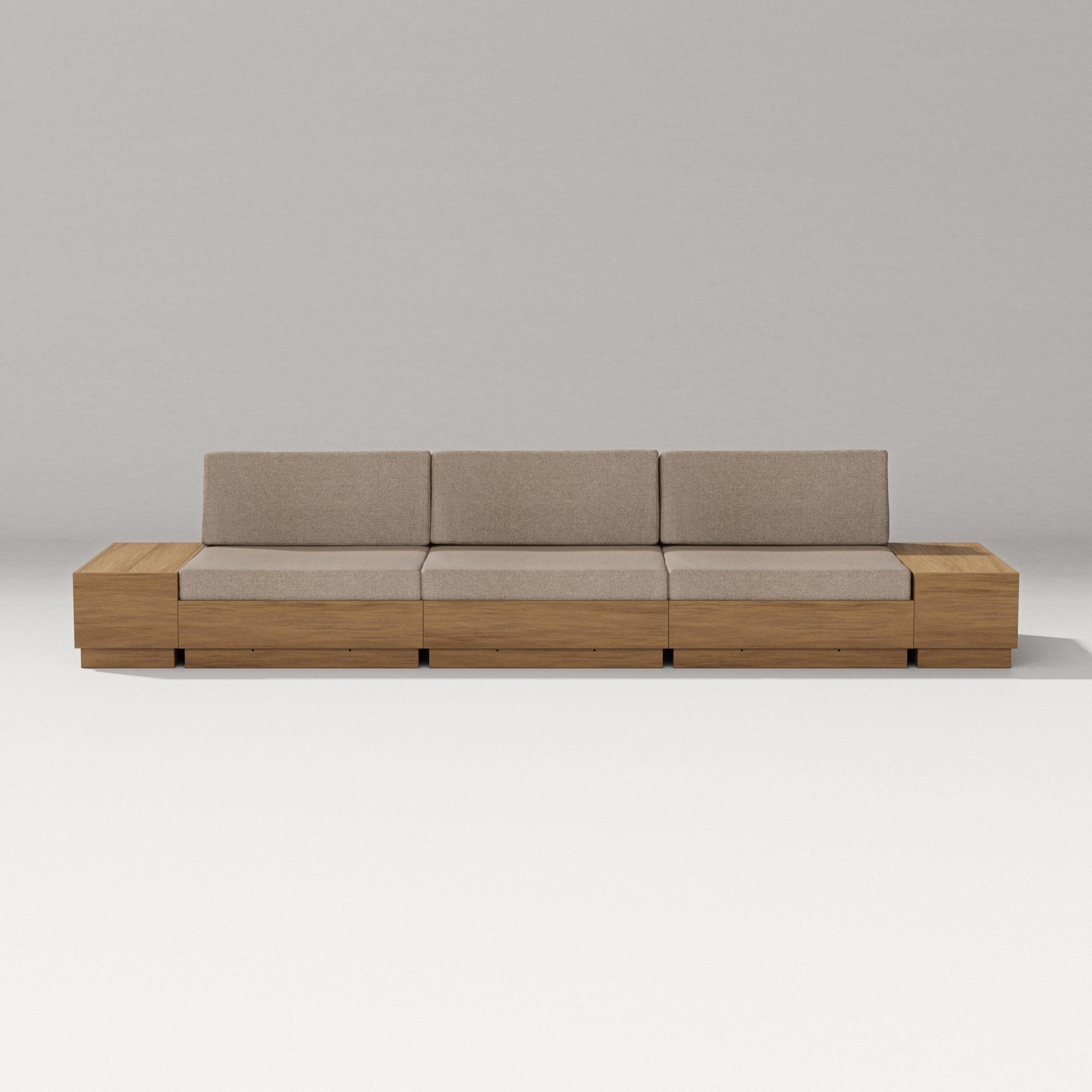 Elevate Straight Sectional in Natural / Spiced Burlap