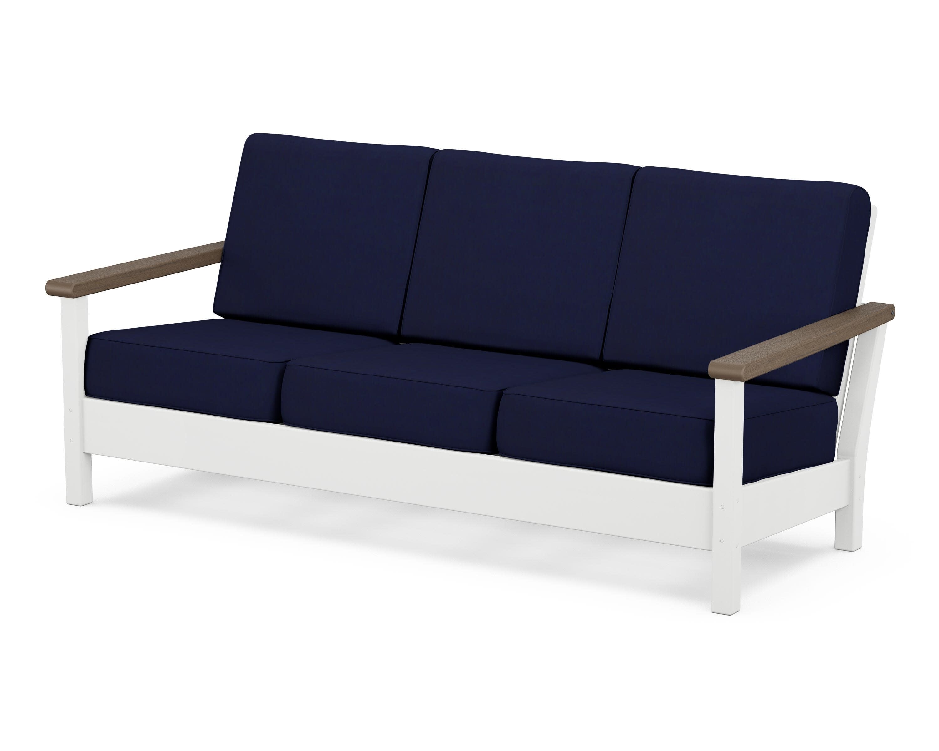 Harbour Deep Seating Sofa in White / Kona / Navy