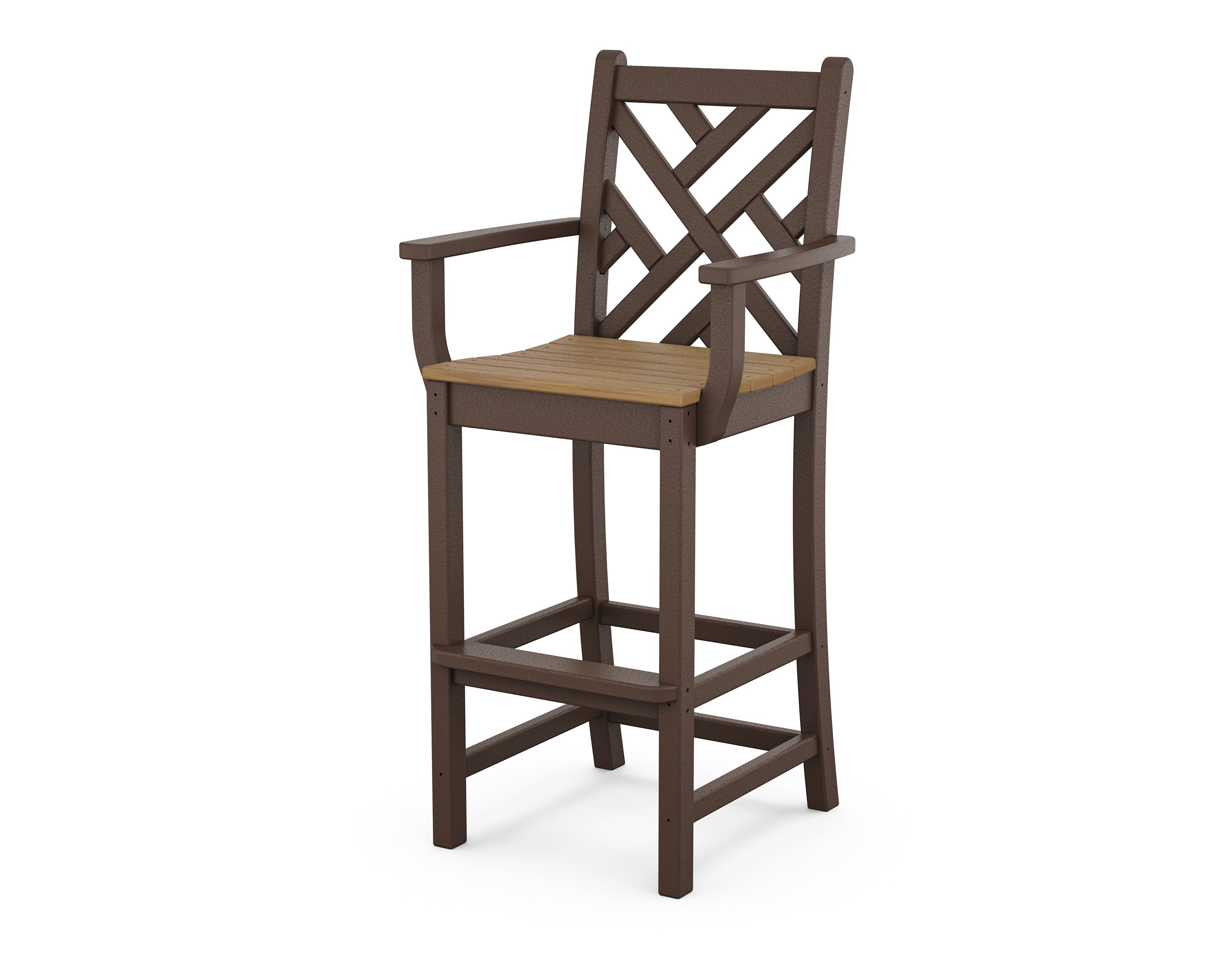 Chippendale Bar Arm Chair in Mahogany / Natural