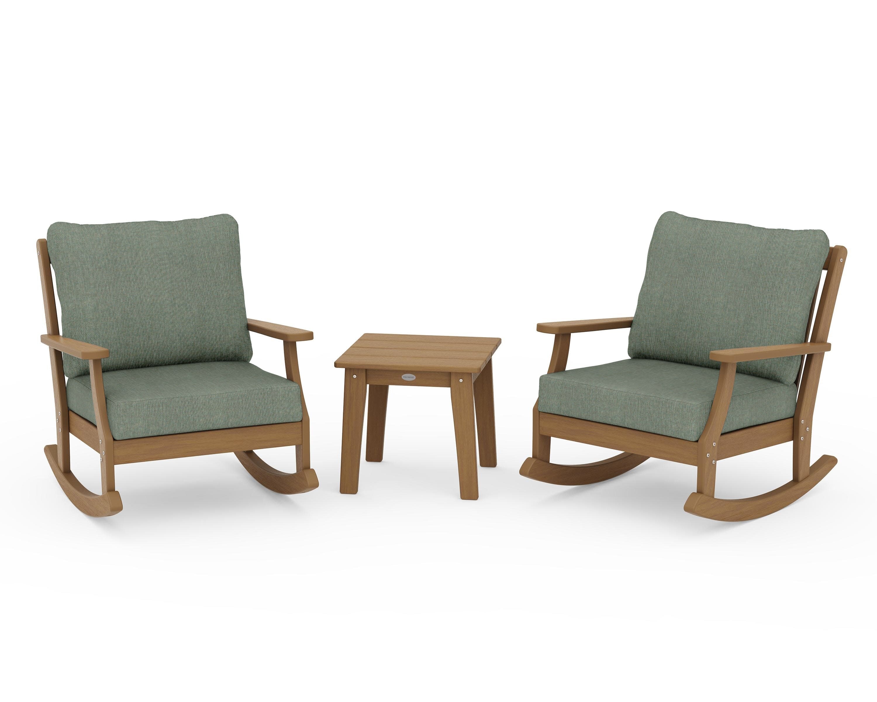 Braxton 3-Piece Deep Seating Rocker Set in Natural / Cast Sage