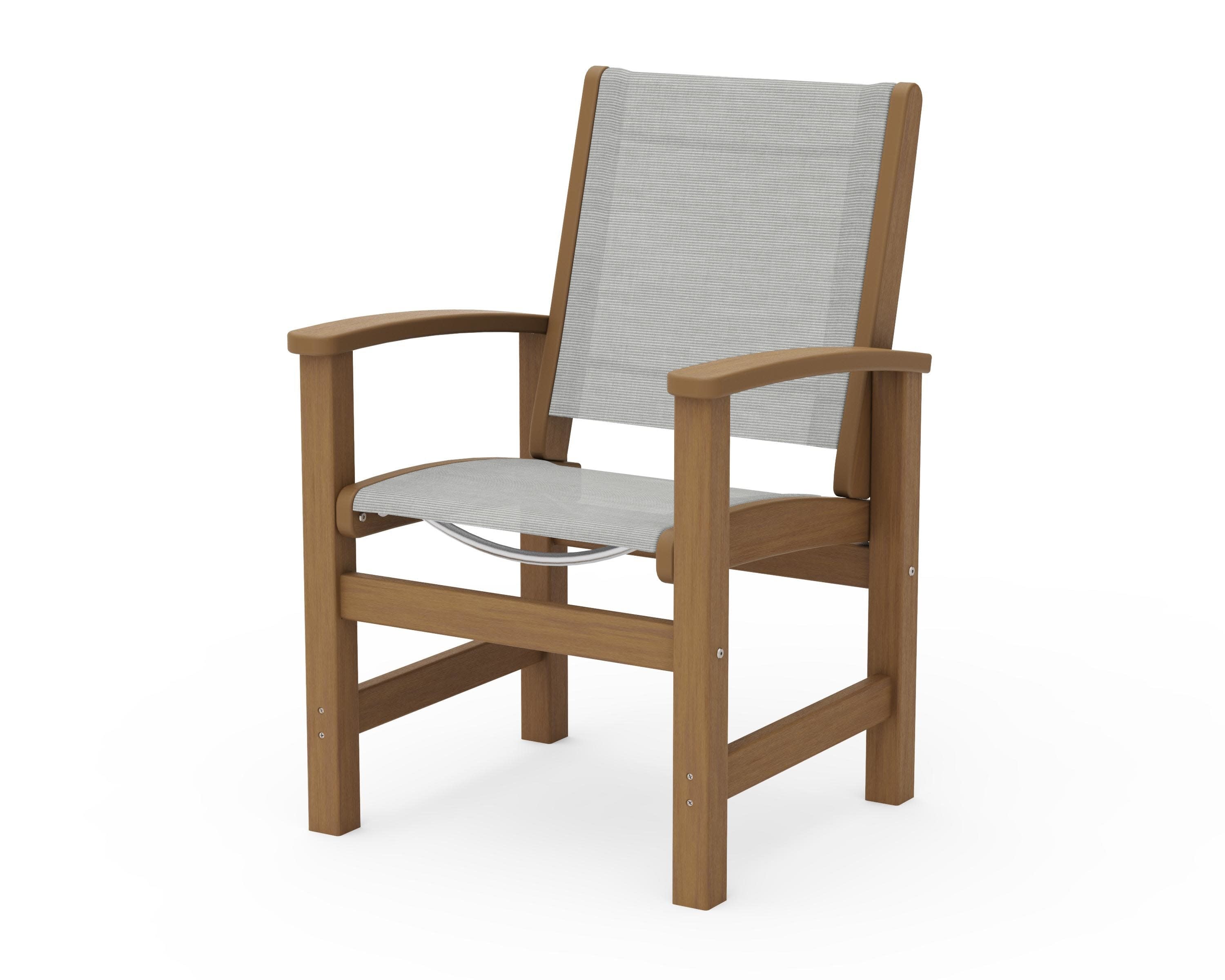 Coastal Dining Chair in Natural / Metallic Sling