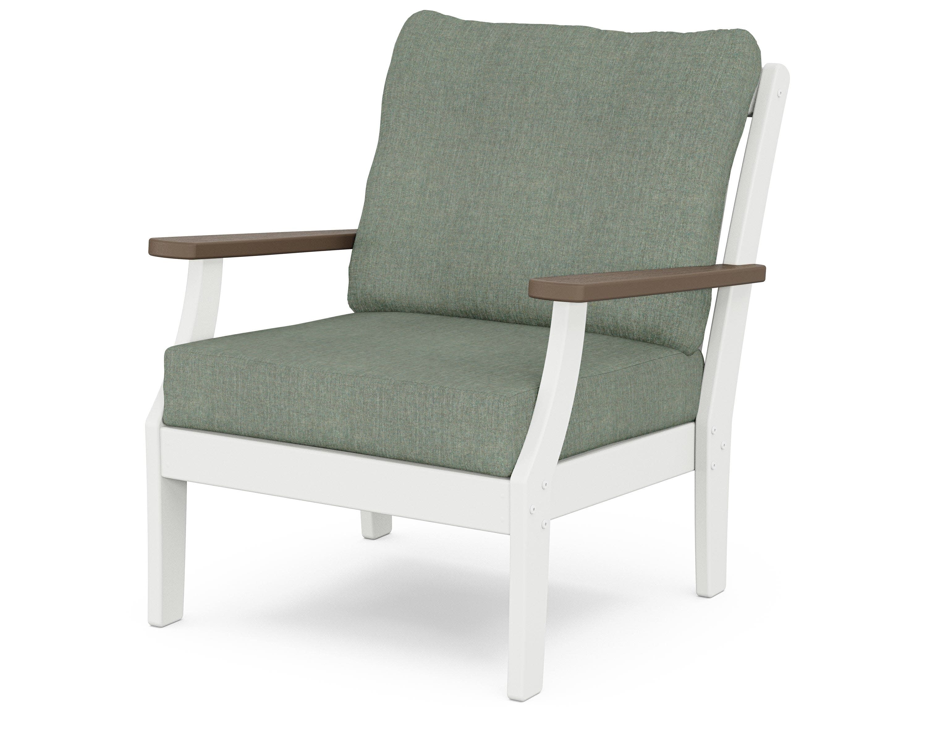 Braxton Deep Seating Chair in White / Kona / Cast Sage