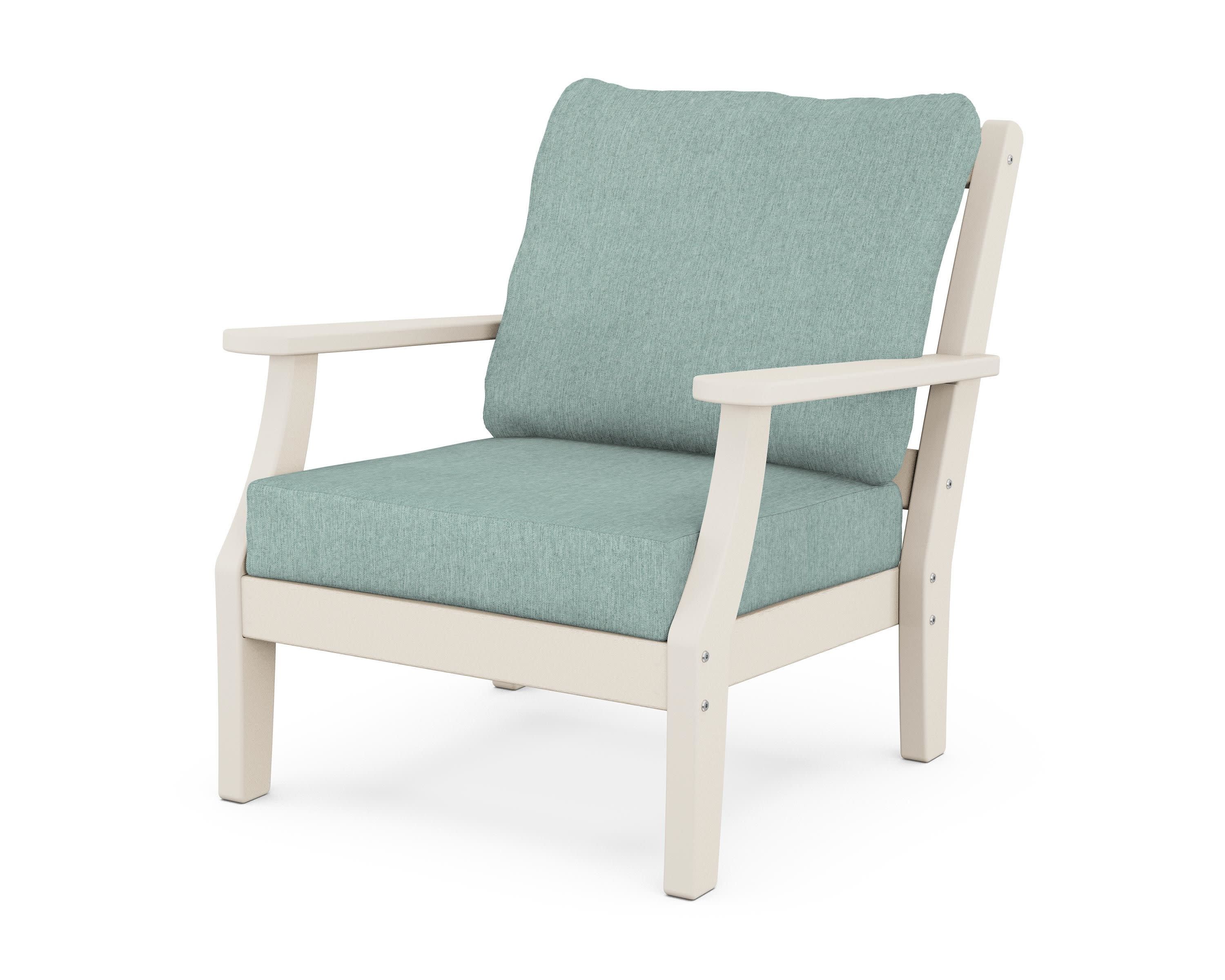 Chinoiserie Deep Seating Chair in Sand / Glacier Spa