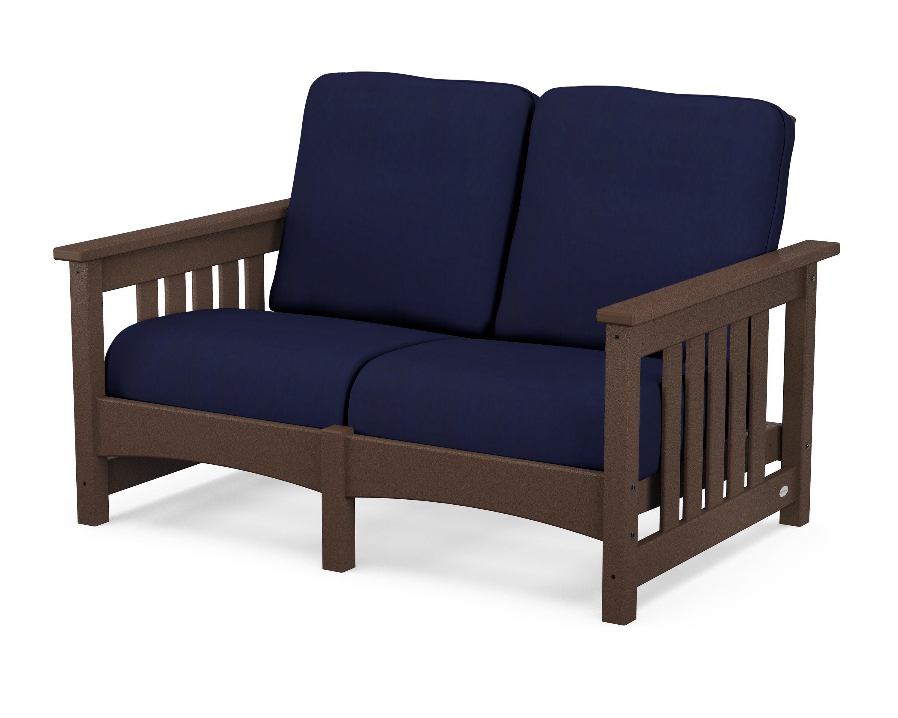 Club Mission Loveseat in Mahogany / Navy