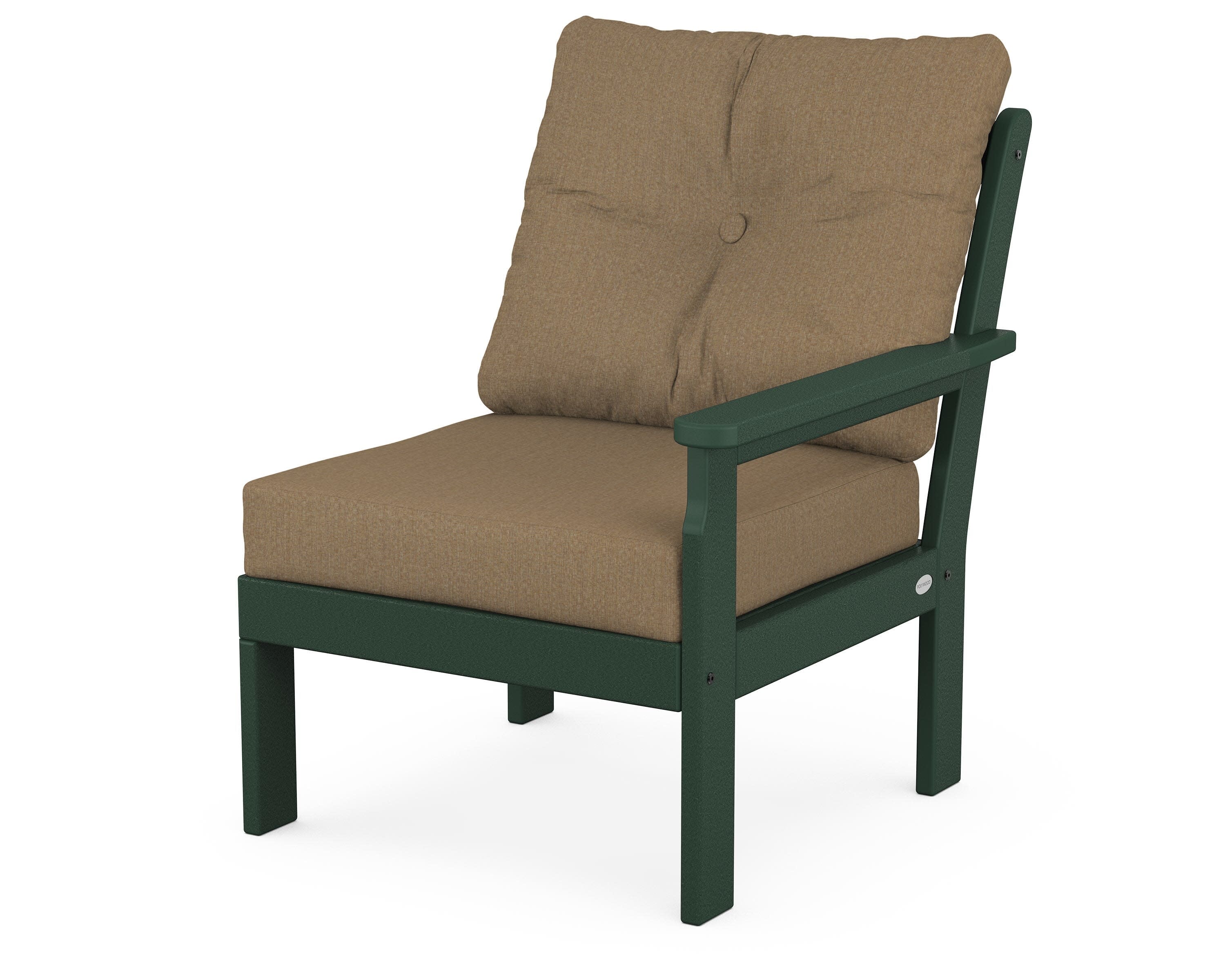 Vineyard Modular Right Arm Chair in Green / Sesame
