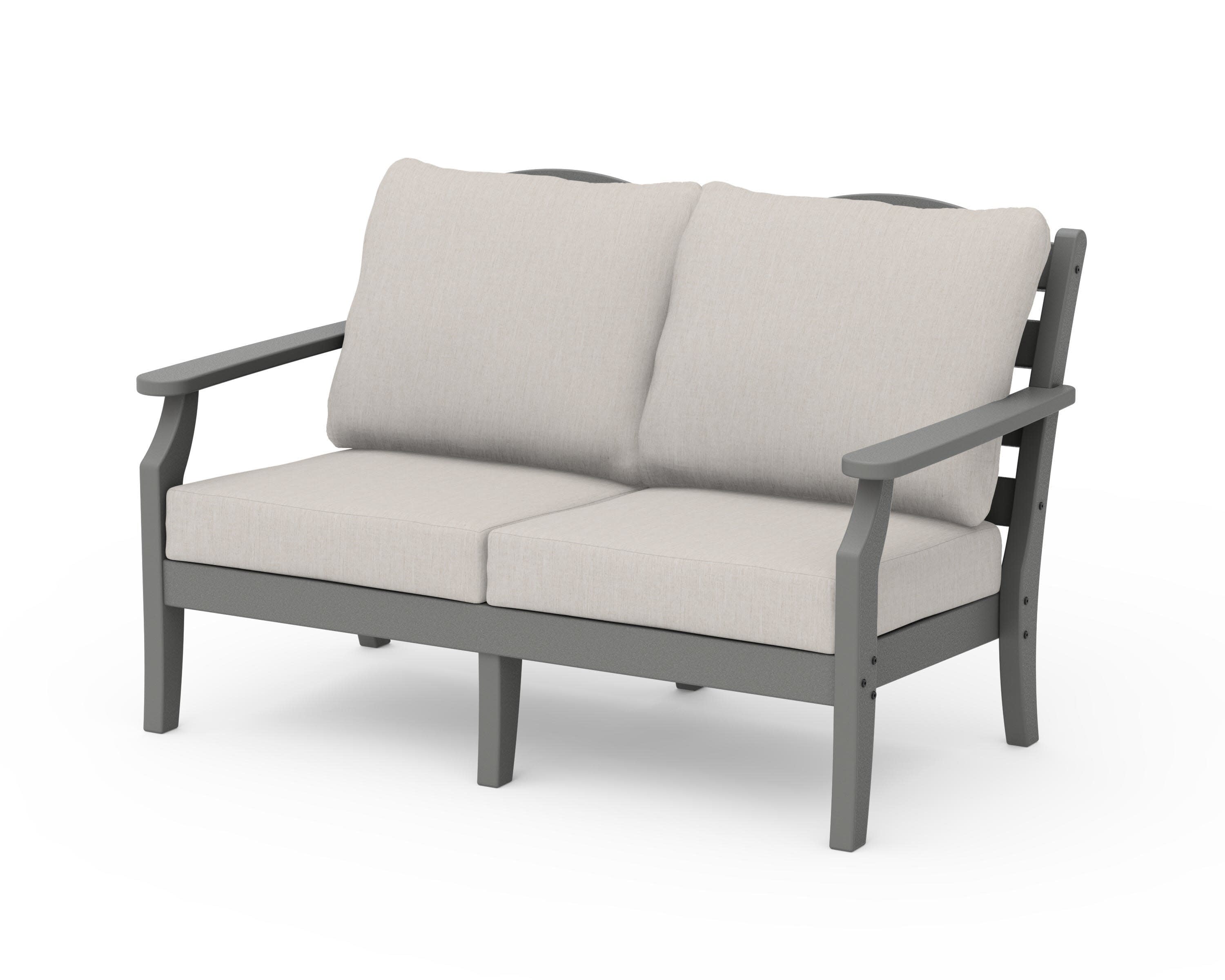 Savannah Deep Seating Loveseat in Slate Grey / Cast Ash