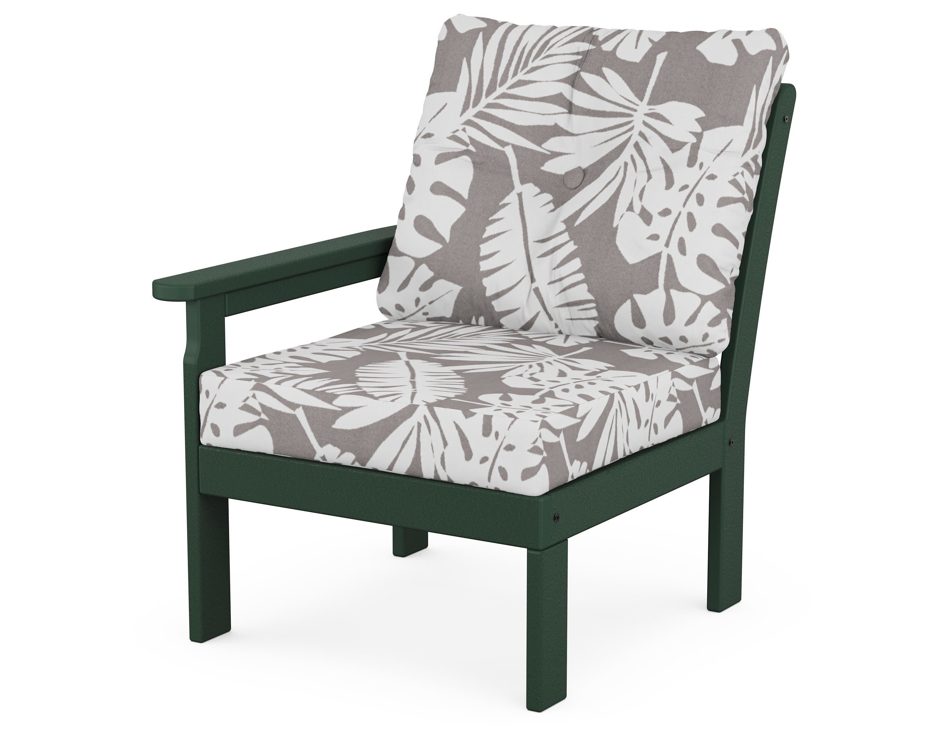 Vineyard Modular Left Arm Chair in Green / Leaf Grey Mist