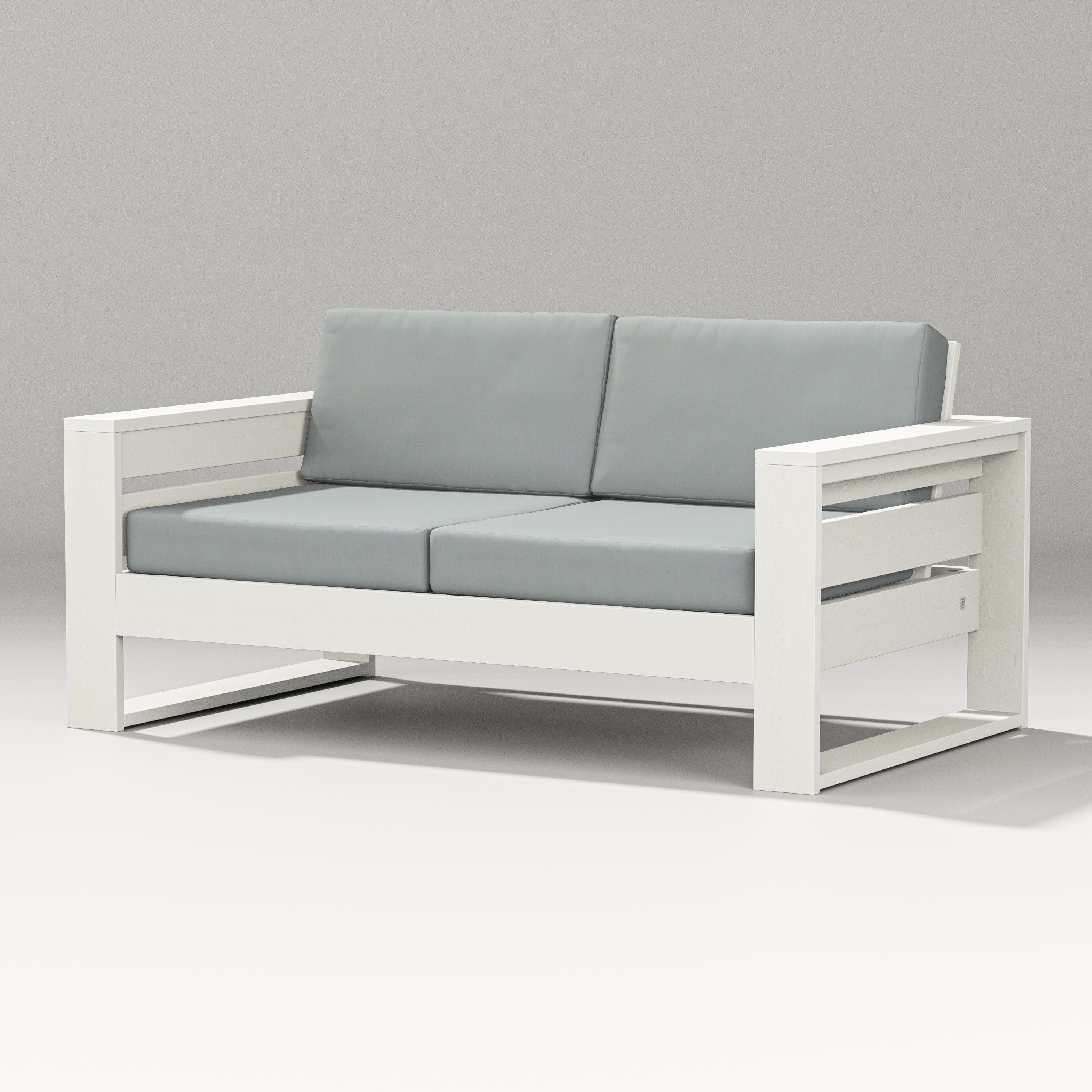 Latitude Loveseat in Vintage White / Spa