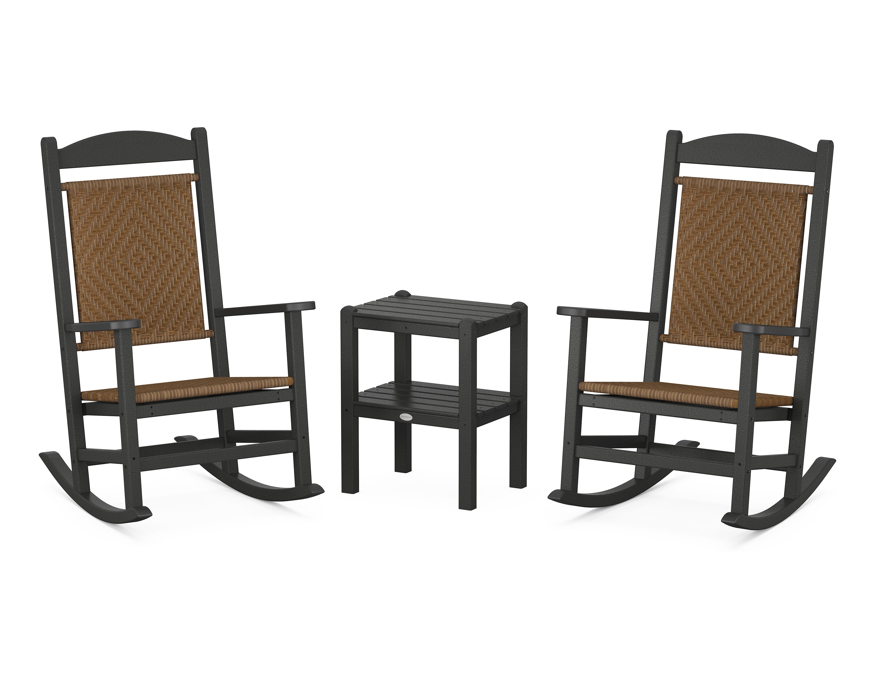 Presidential Woven Rocker 3-Piece Set in Black / Tigerwood