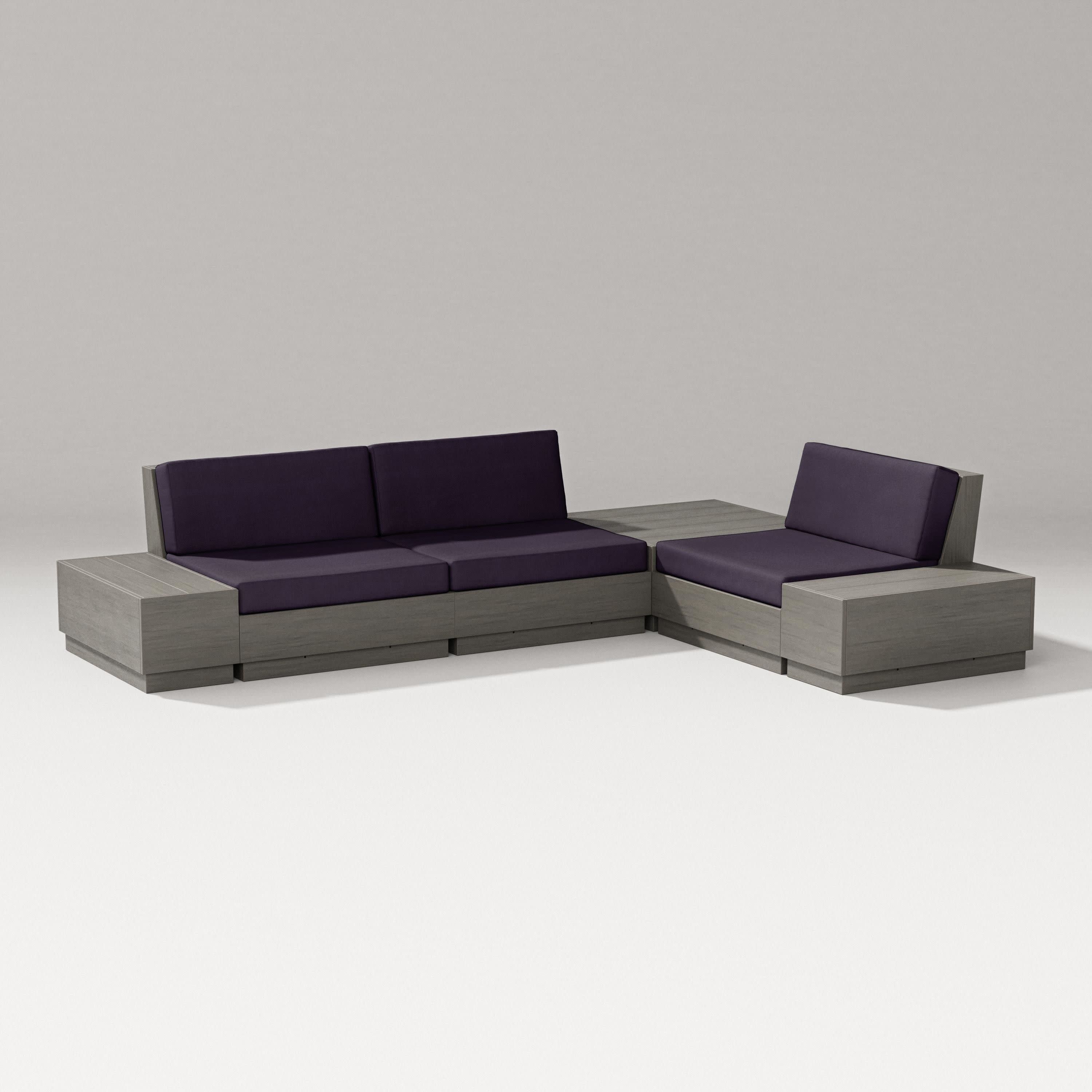 Elevate 6-Piece Corner Sectional in Driftwood / Navy Linen