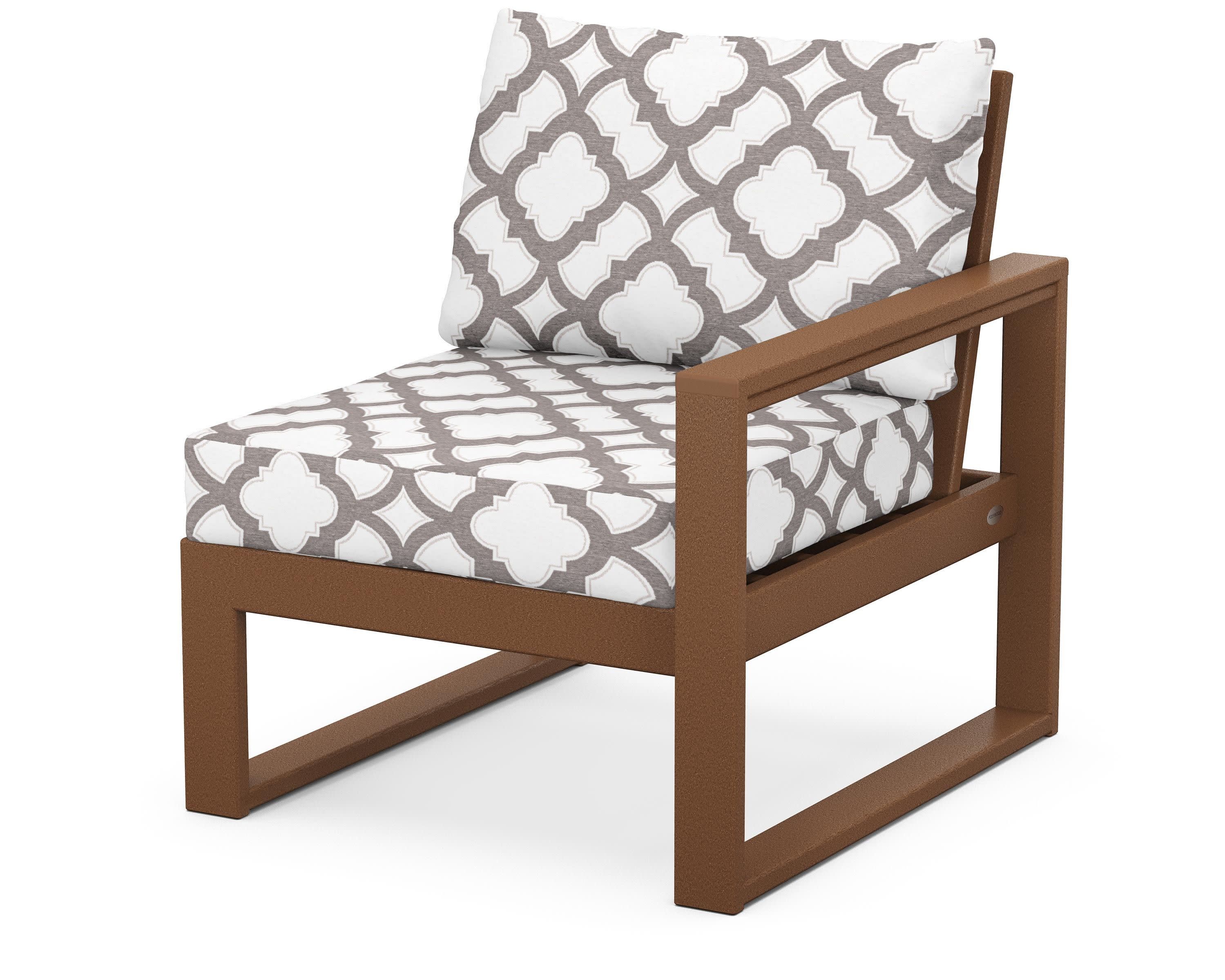 EDGE Modular Right Arm Chair in Teak / Trellis Grey Mist