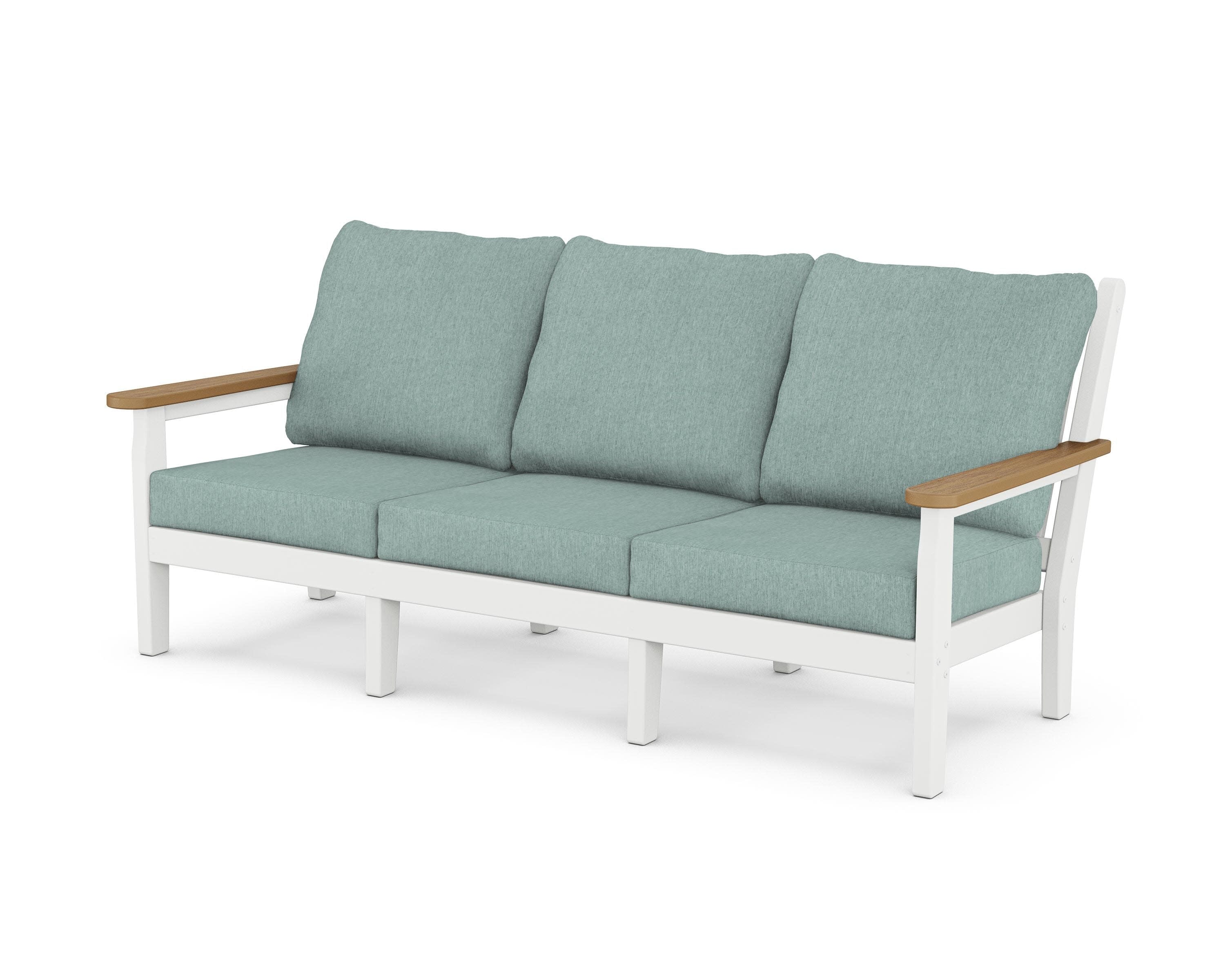 Chippendale Deep Seating Sofa in White / Natural / Glacier Spa