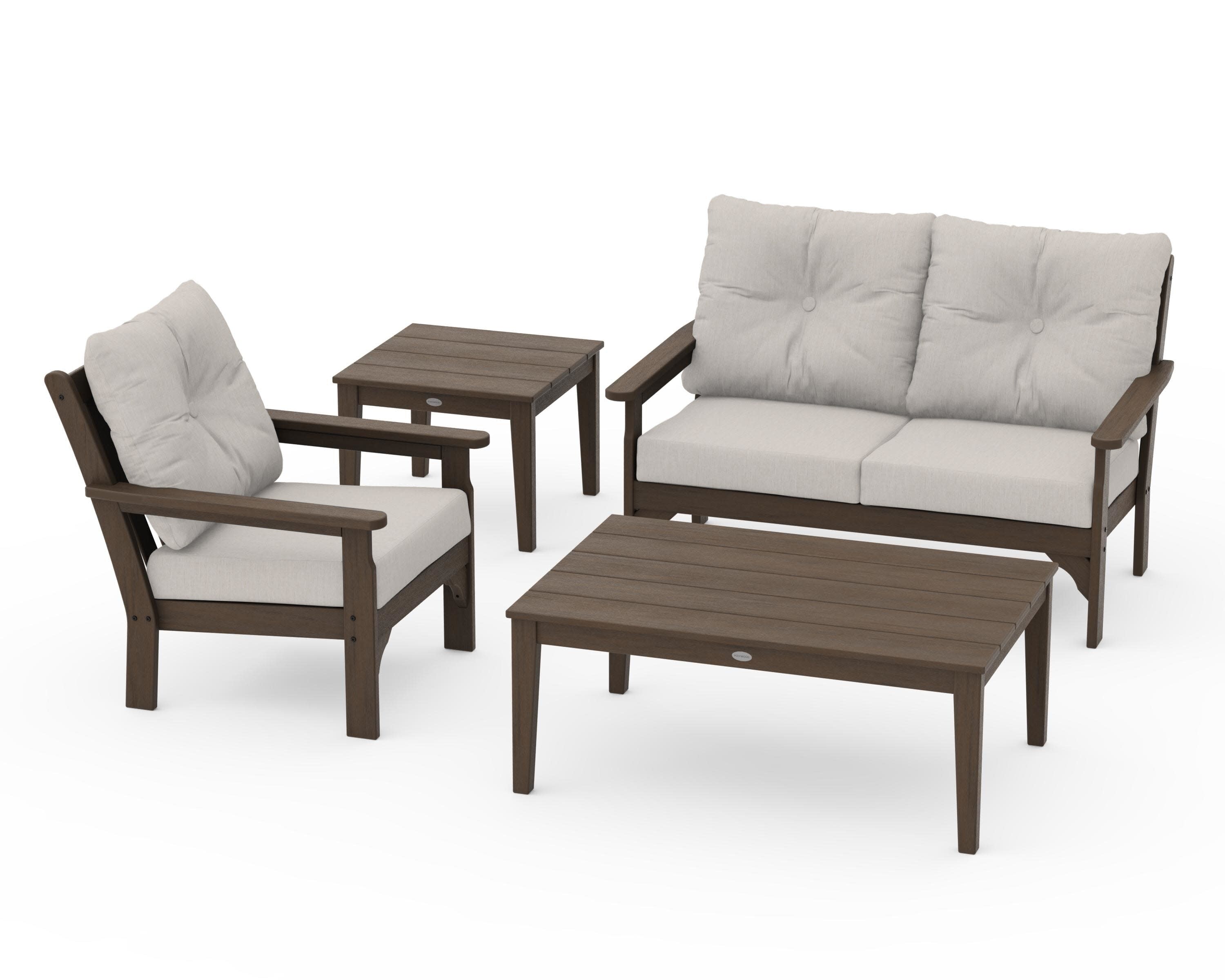 Vineyard 4-Piece Deep Seating Set in Kona / Cast Ash