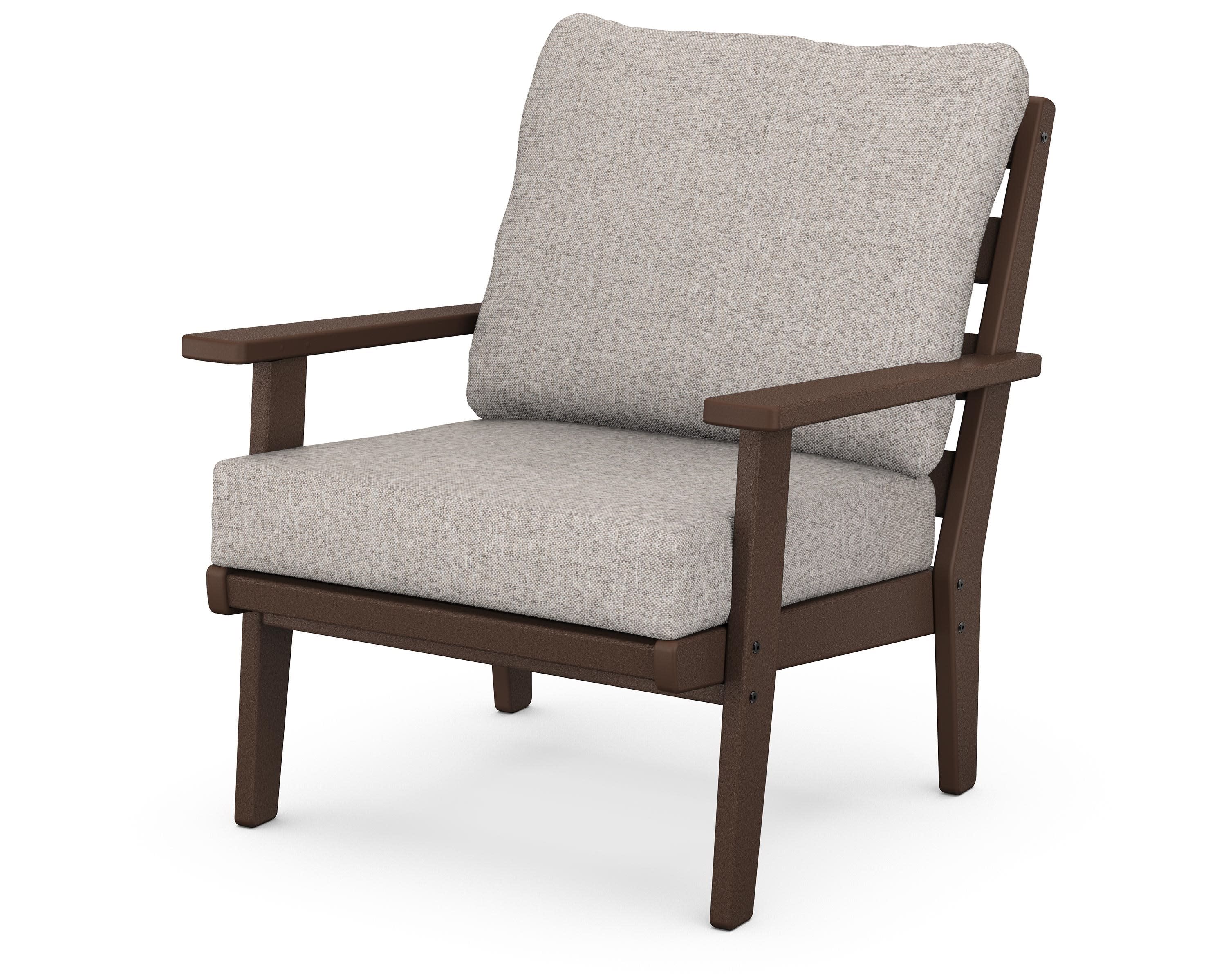 Grant Park Deep Seating Chair in Mahogany / Weathered Tweed