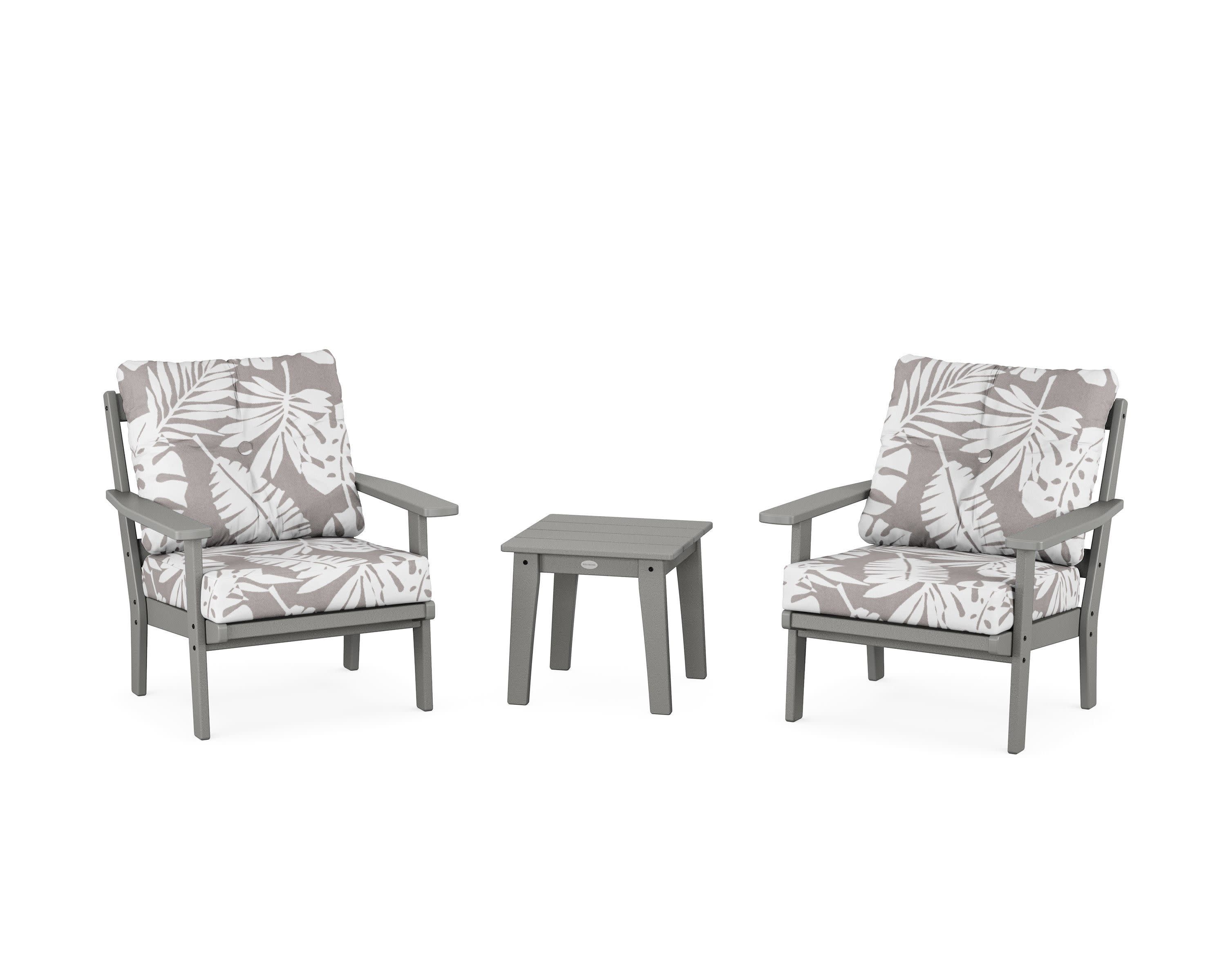 Oxford 3-Piece Deep Seating Set in Slate Grey / Leaf Grey Mist