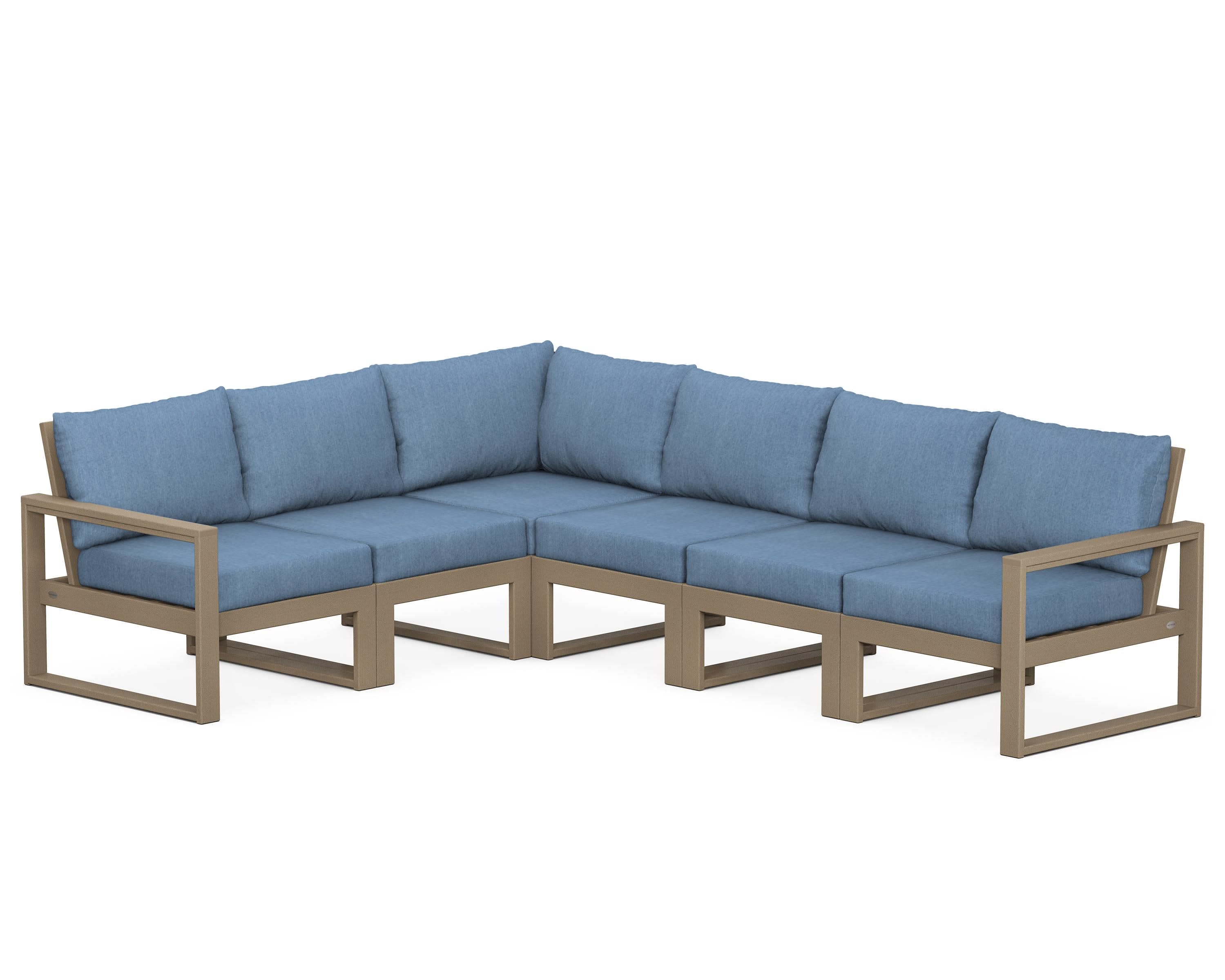 EDGE 6-Piece Modular Deep Seating Set in Vintage Sahara / Sky Blue
