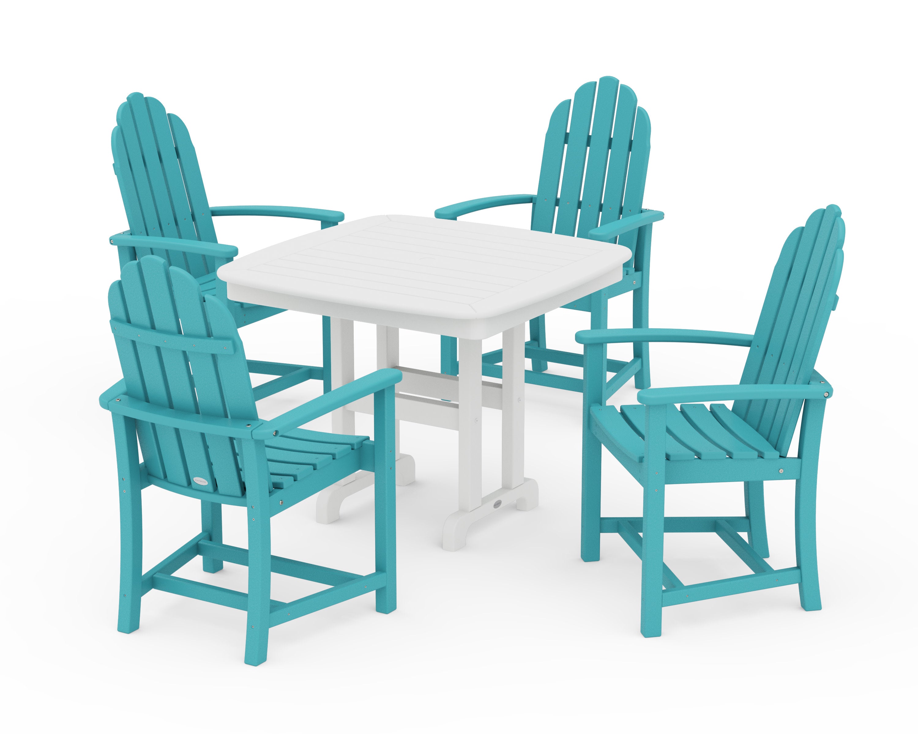 Classic Adirondack 5-Piece Dining Set in Aruba / White