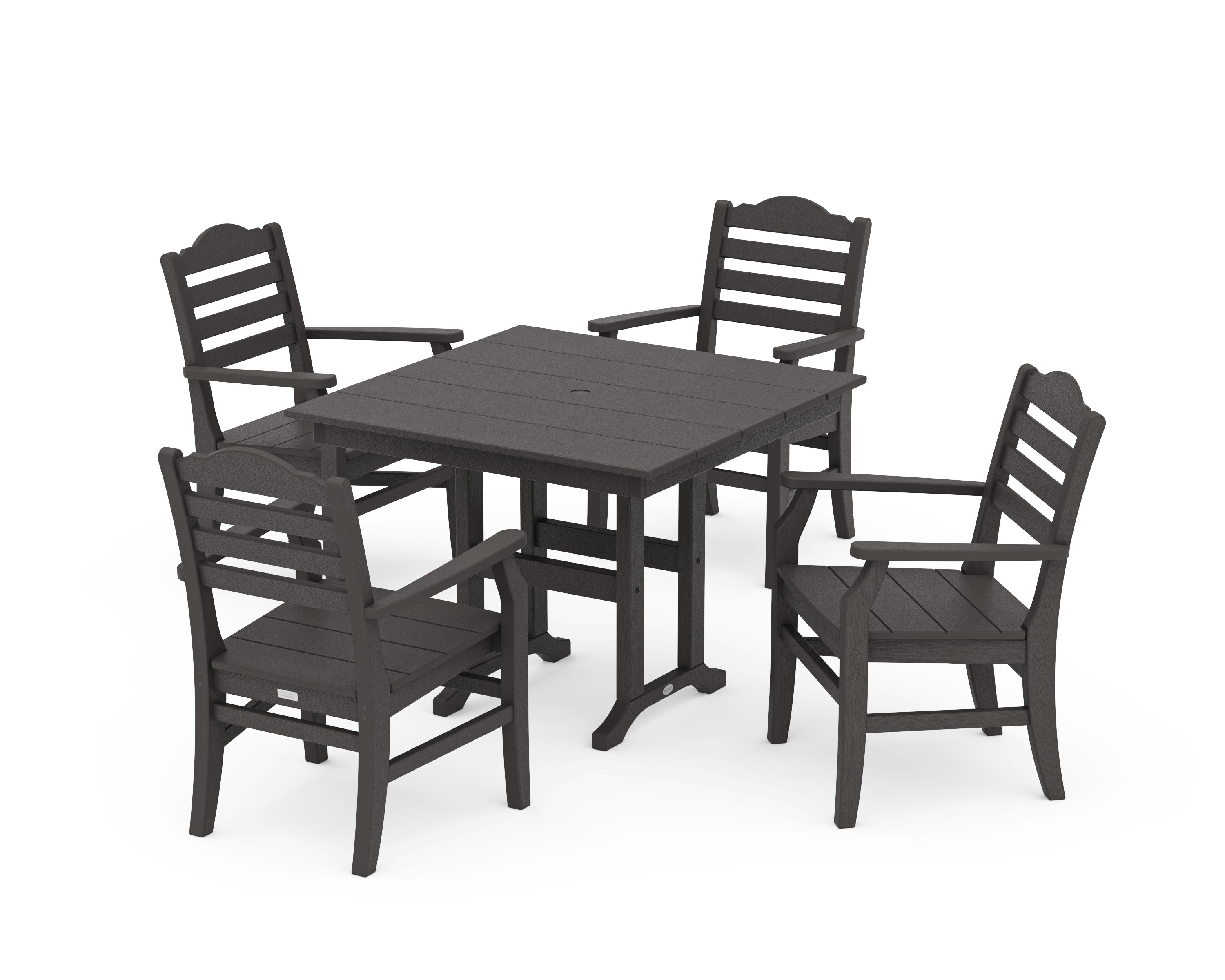 Savannah 5-Piece Farmhouse Dining Set in Vintage Coffee