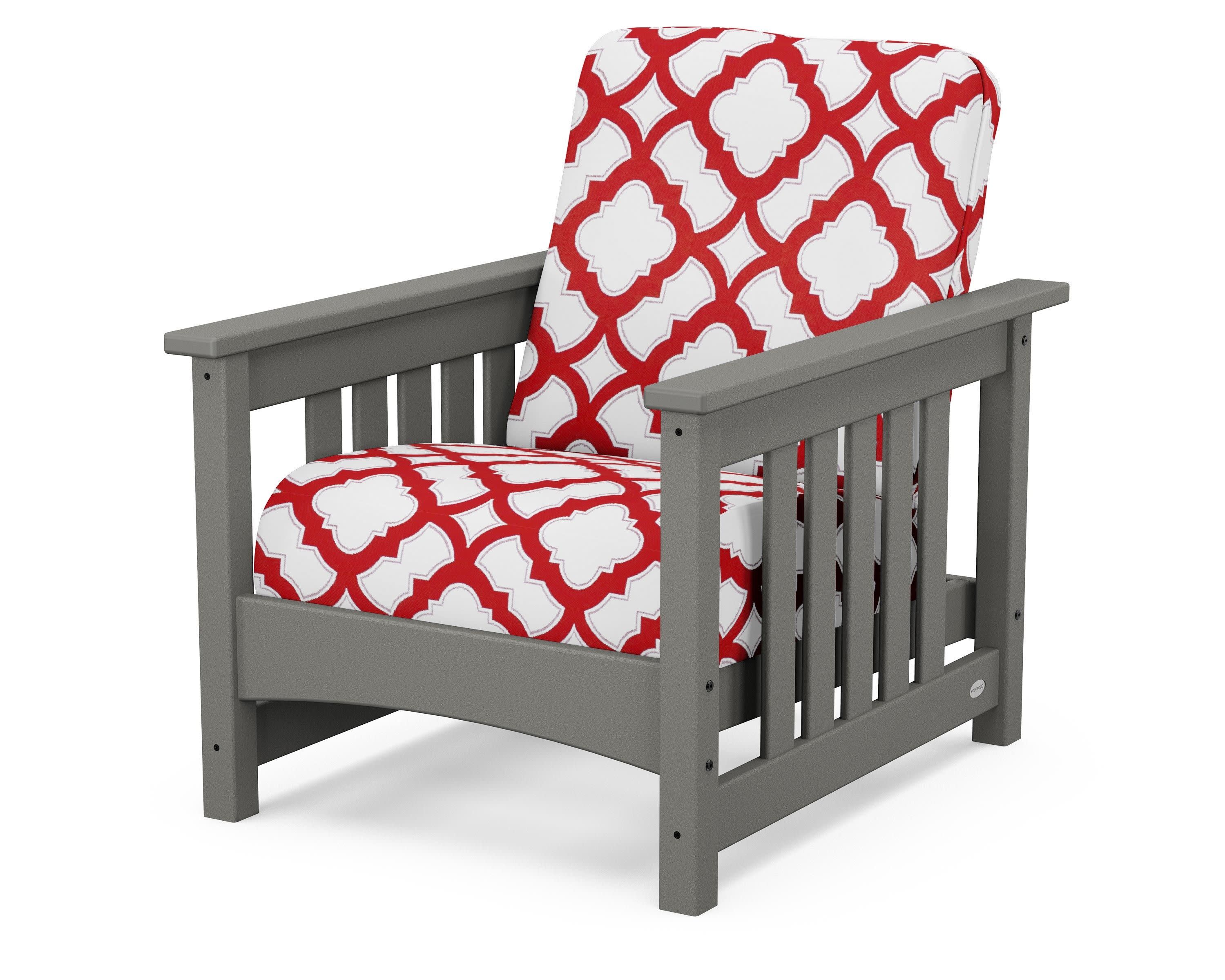 Club Mission Chair in Slate Grey / Trellis Crimson