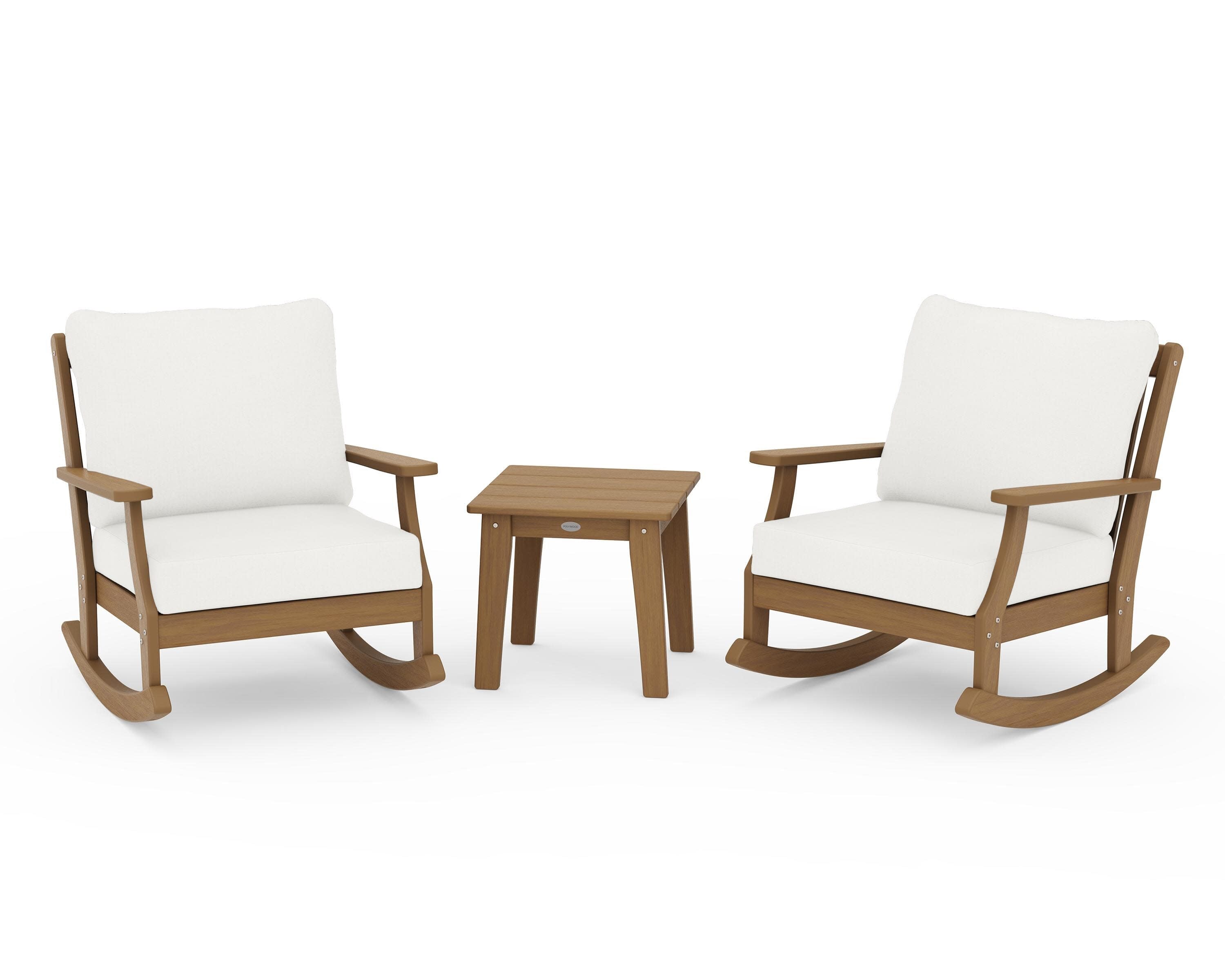 Braxton 3-Piece Deep Seating Rocker Set in Natural / Natural Linen