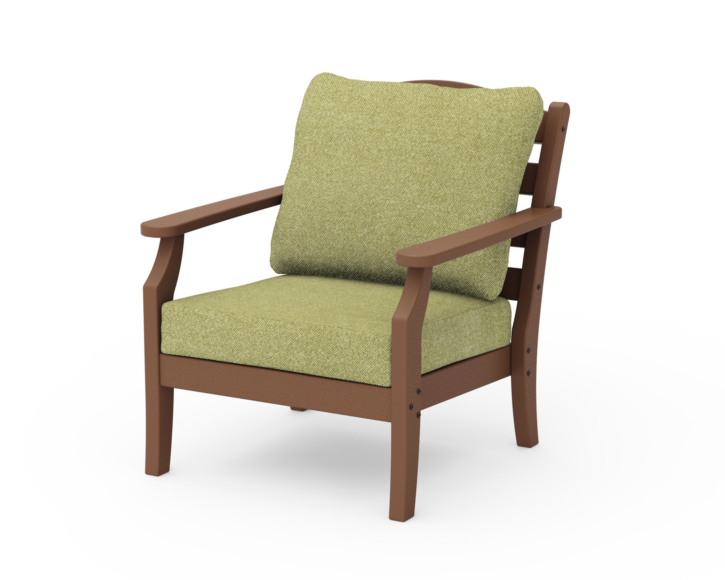 Savannah Deep Seating Chair in Teak / Chartreuse Boucle