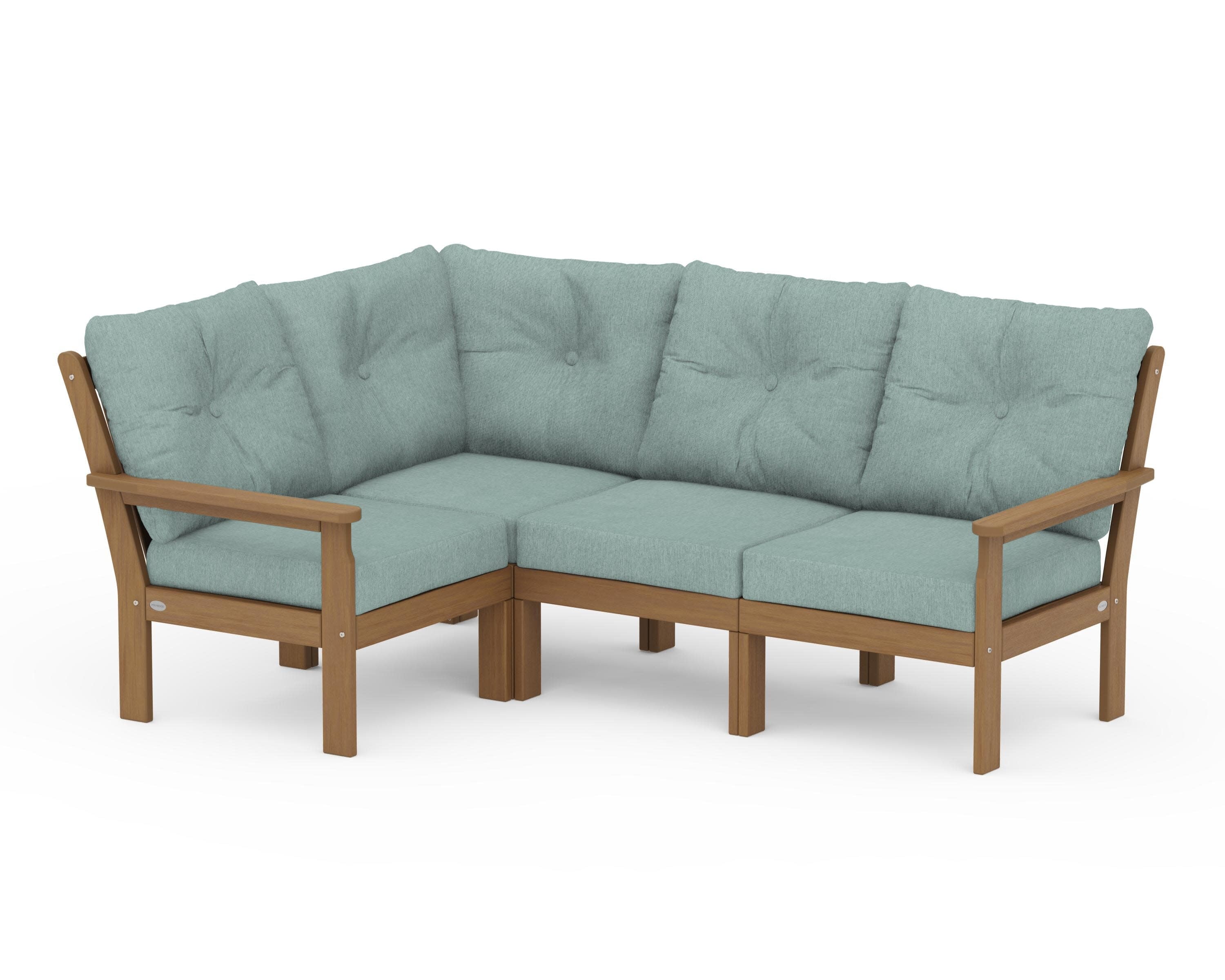 Vineyard 4-Piece Sectional in Natural / Glacier Spa