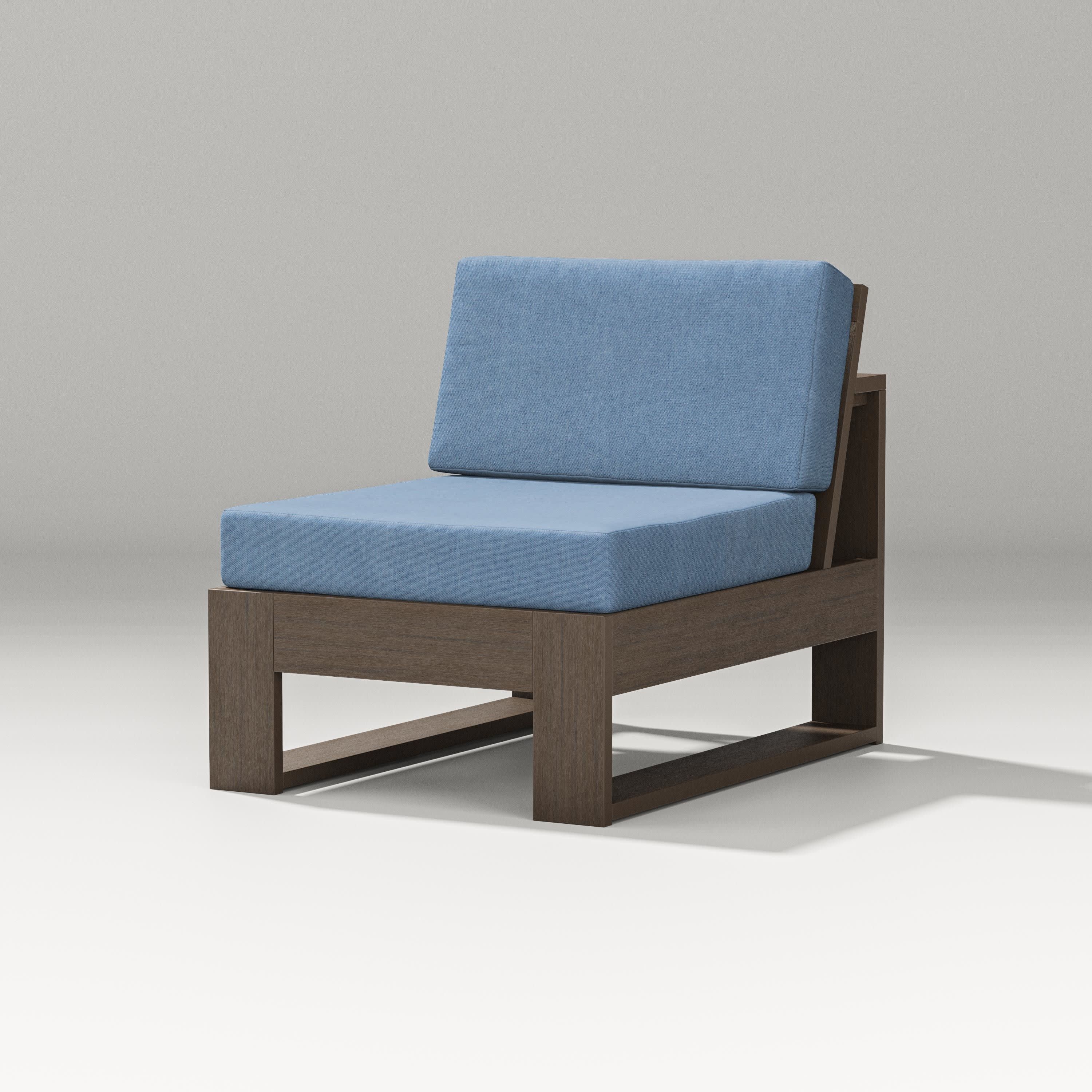 Latitude Modular Armless Chair in Kona / Sky Blue