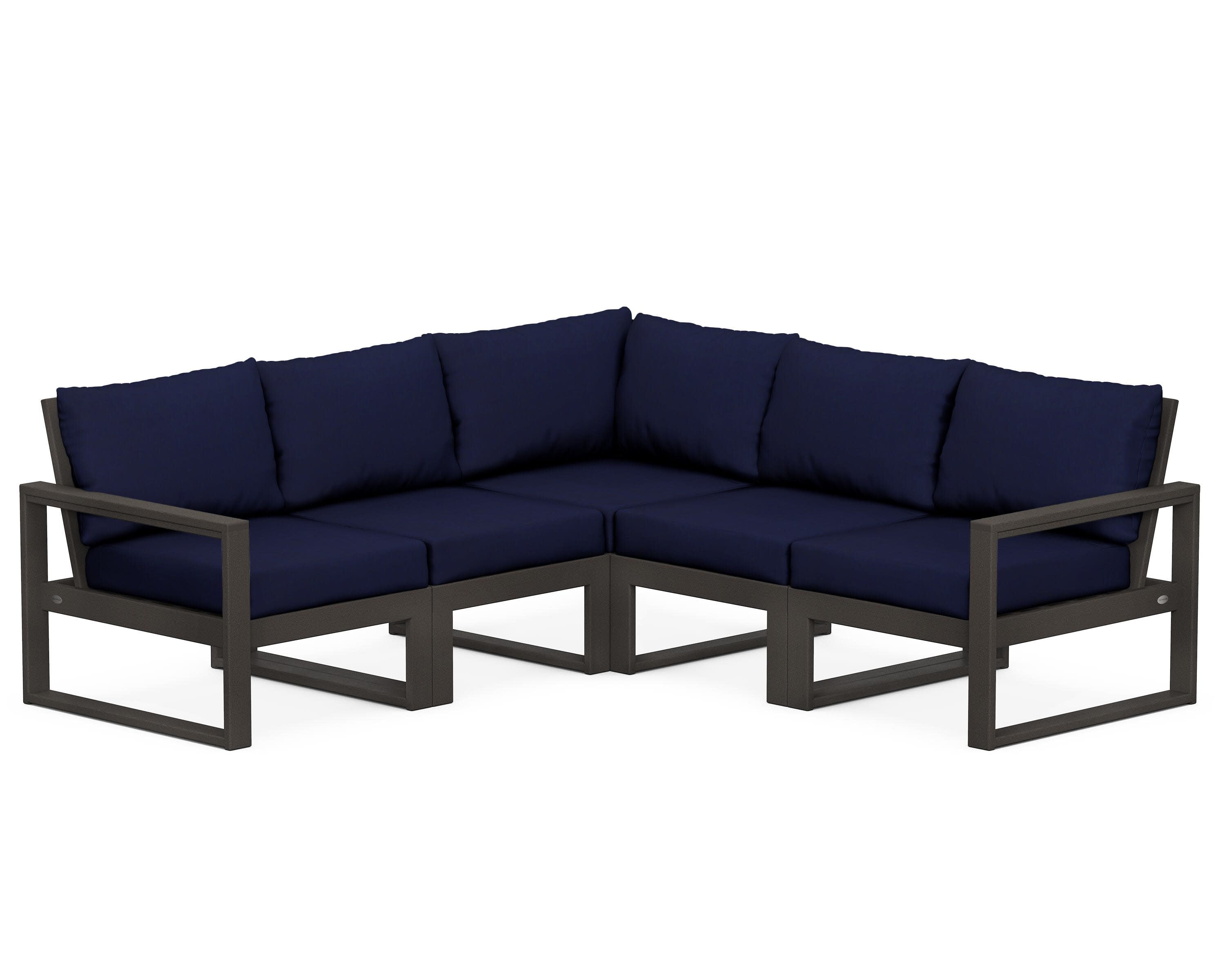 EDGE 5-Piece Modular Deep Seating Set in Vintage Coffee / Navy
