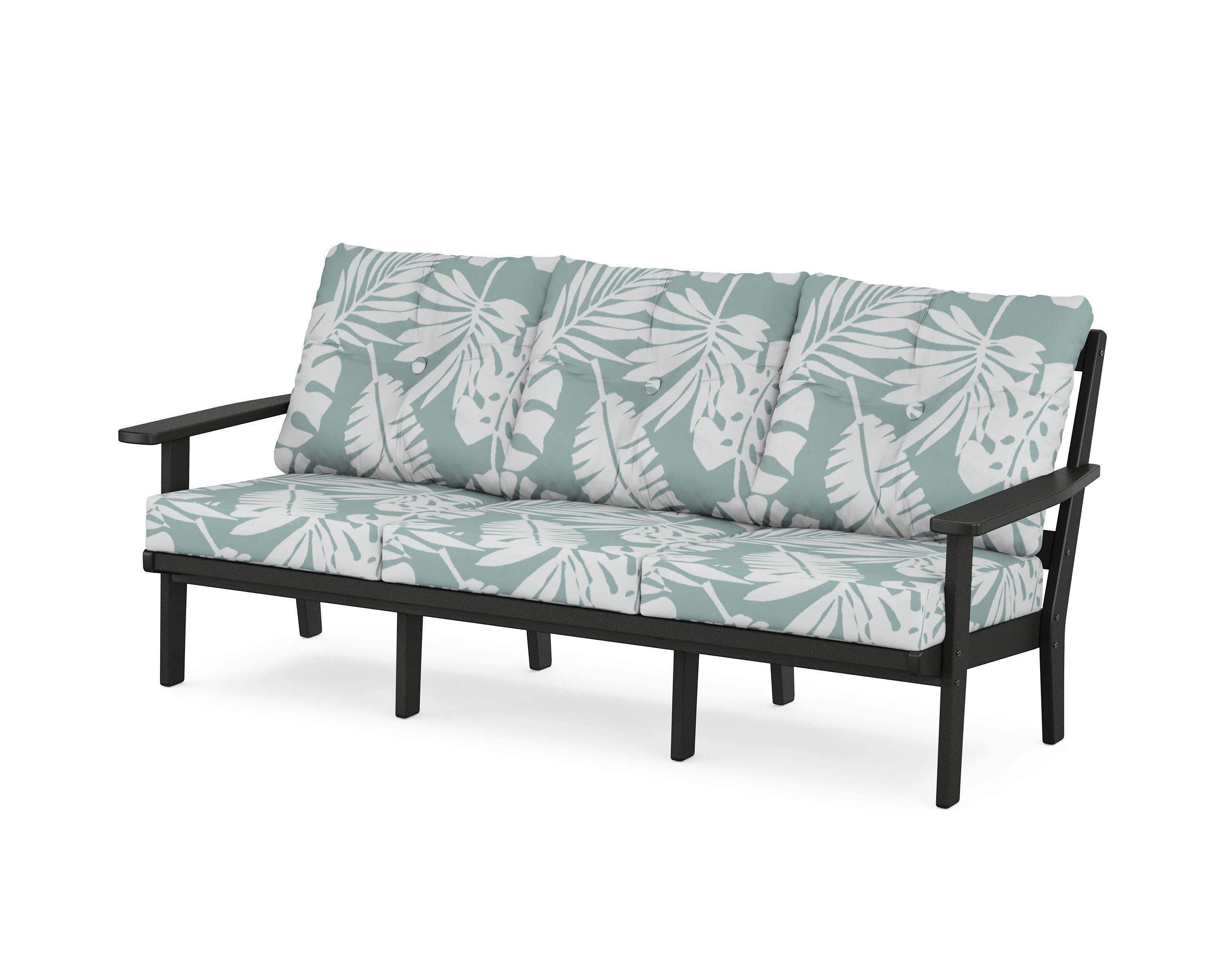 Oxford Deep Seating Sofa in Black / Leaf Glacier Spa