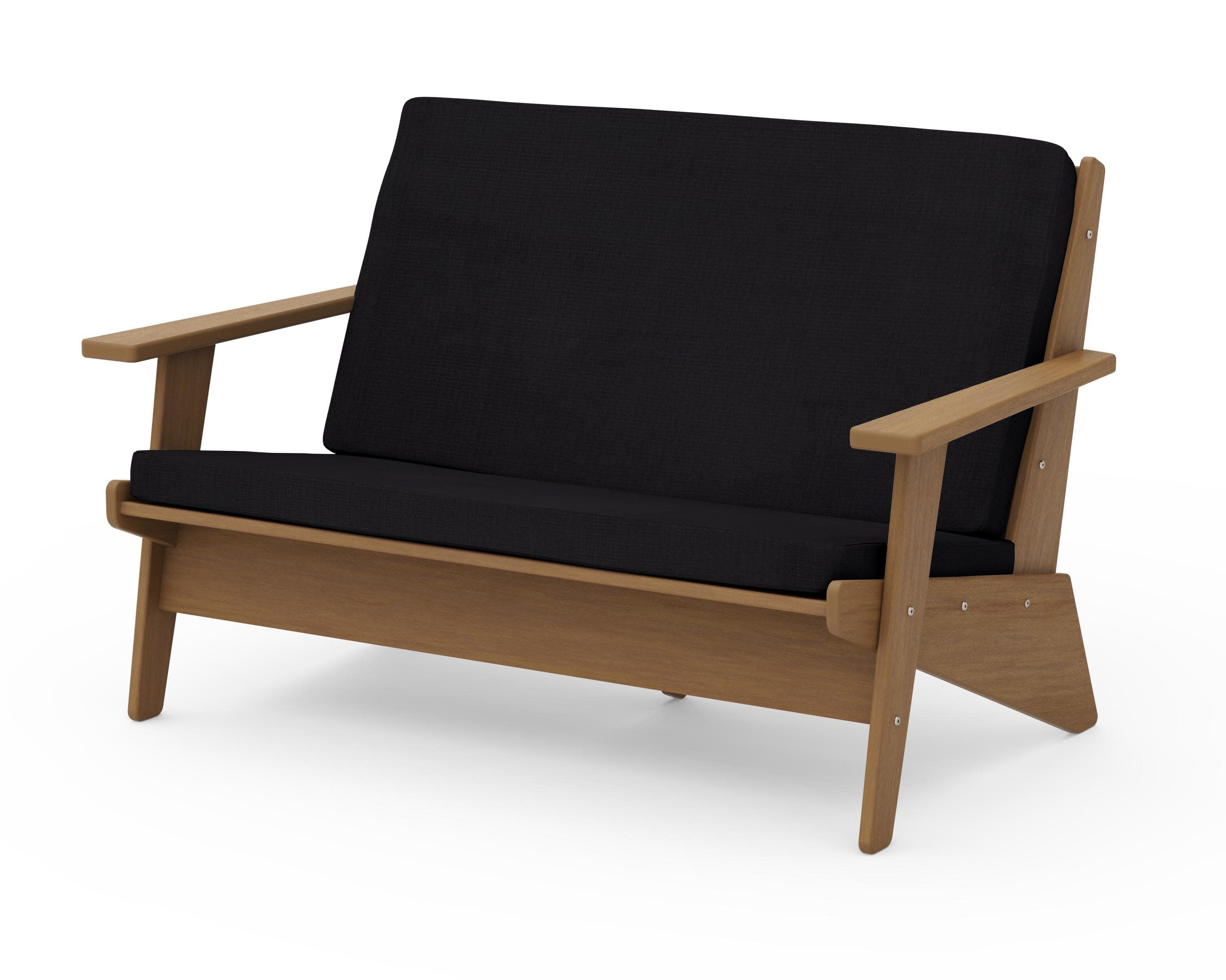 Riviera Modern Lounge Loveseat in Natural / Midnight Linen